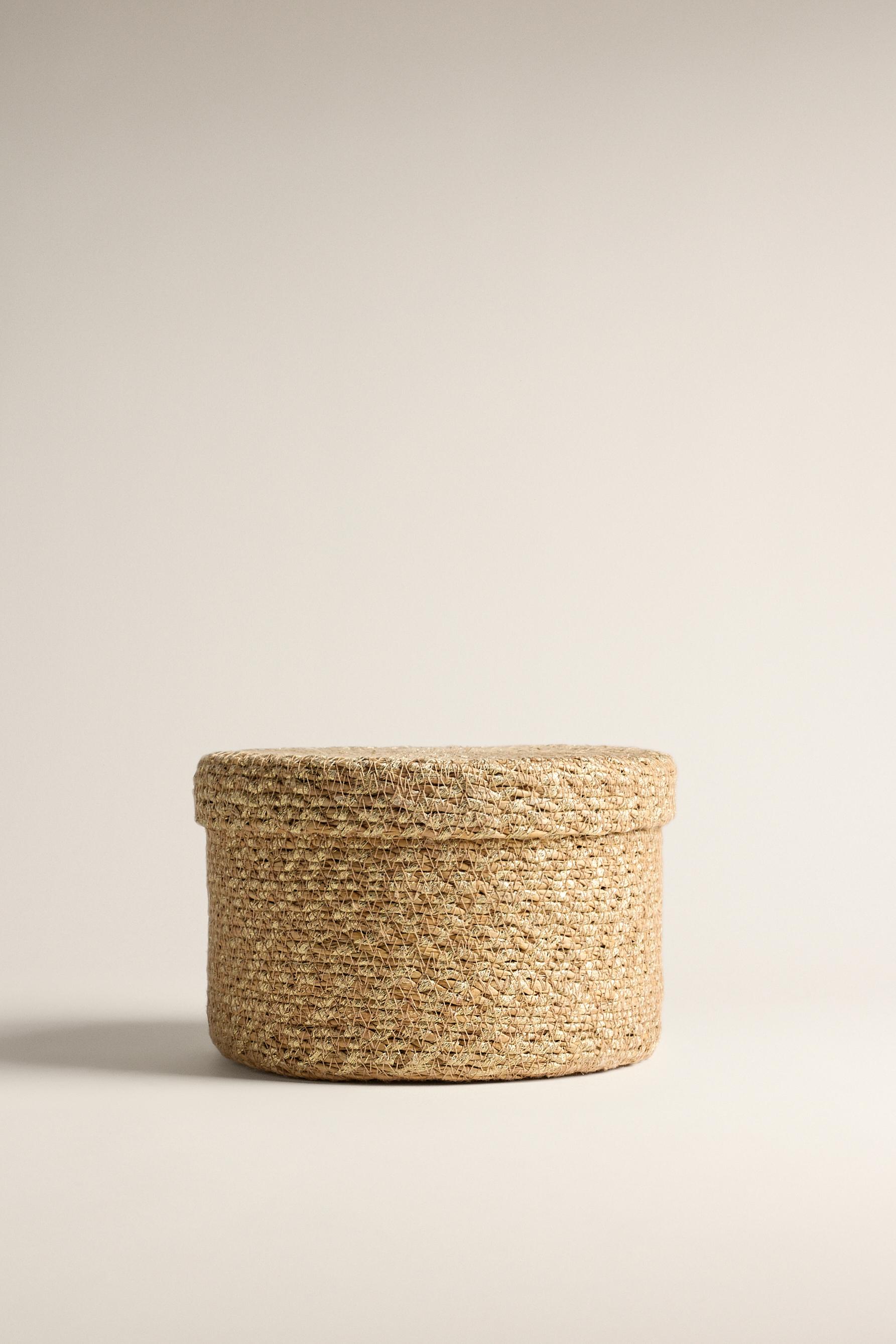 Cesta cilíndrica con tapa mediana