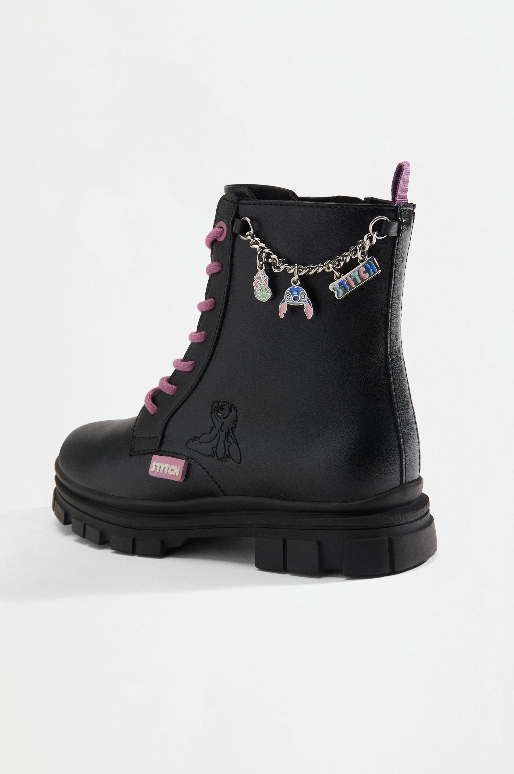 Stitch ©Disney track sole boots — BLACK