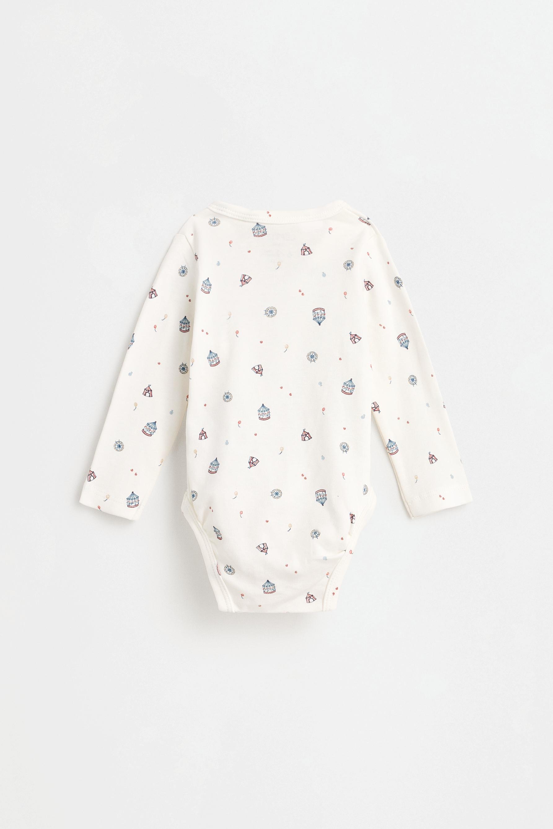 Printed bodysuit, footed leggings and hat set — FADED BLUE