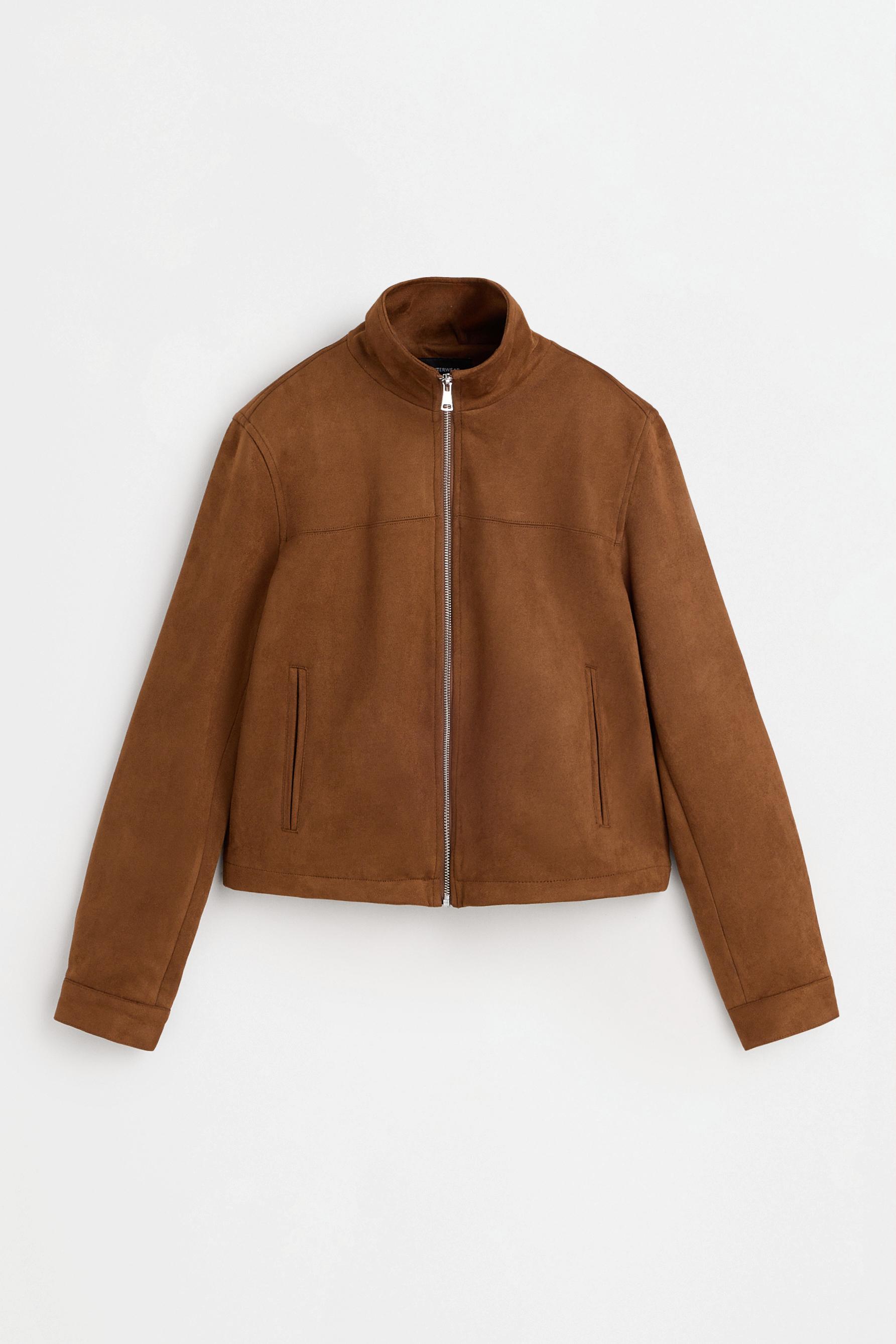 Faux suede jacket — BRANDY