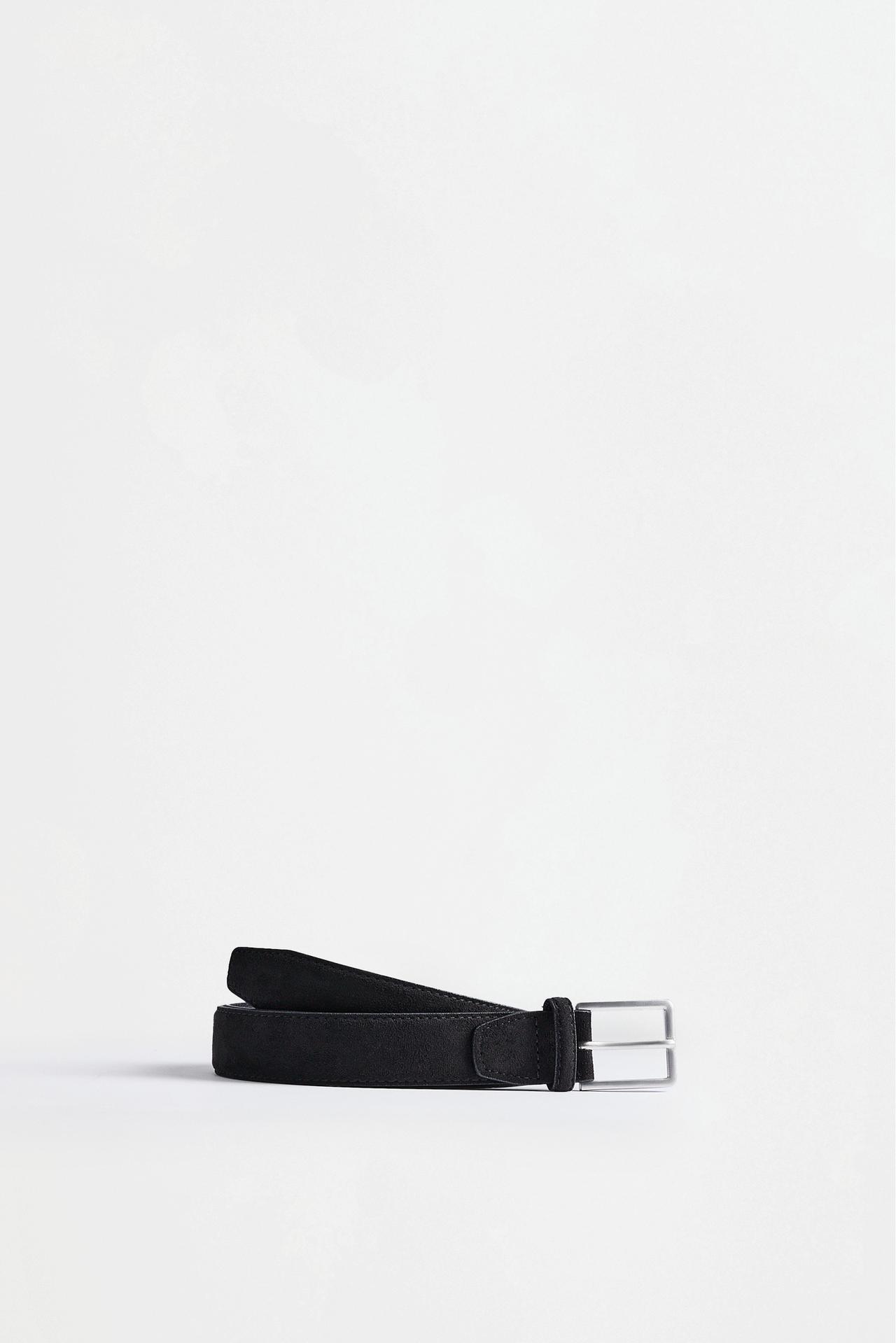 Faux suede belt — BLACK