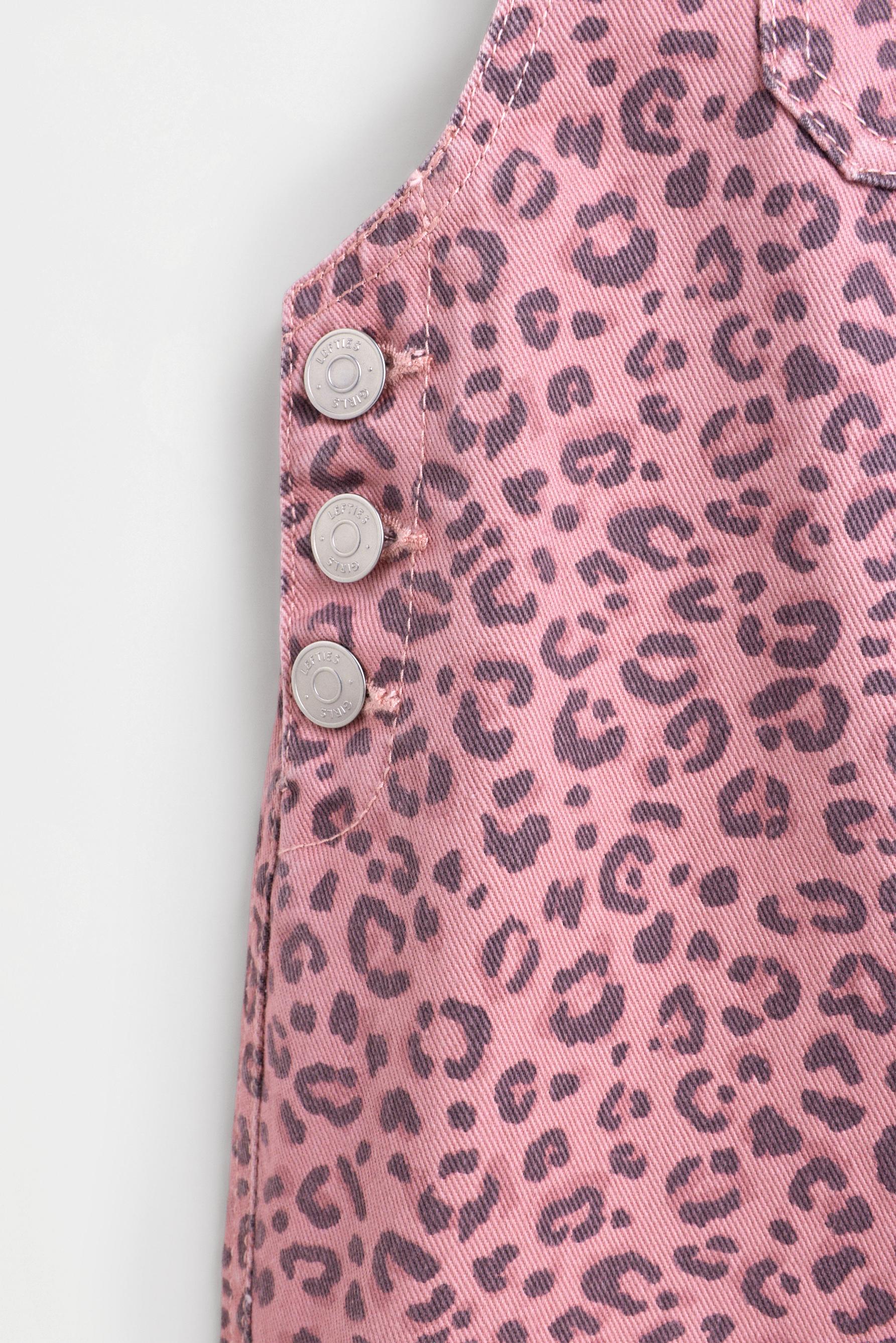 Animal print denim dungarees — PALE PINK