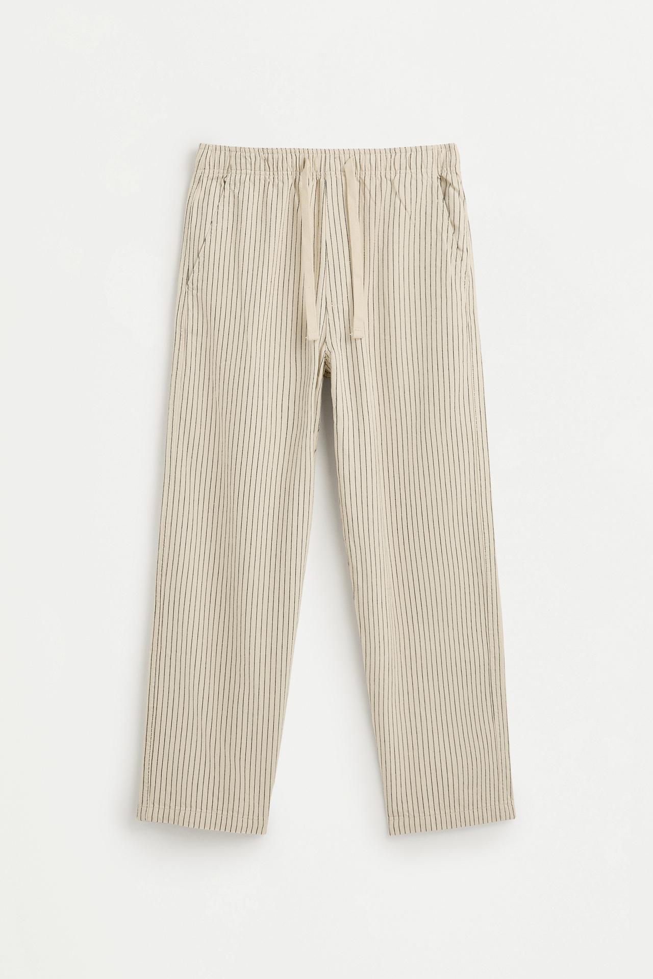 Striped baggy jogger jeans — ECRU/NAVY