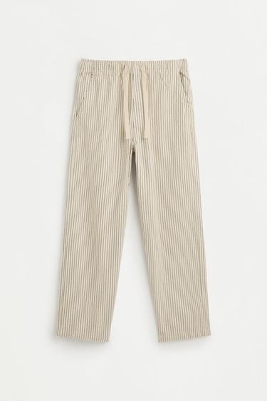 Striped baggy jogger jeans — ECRU/NAVY 6
