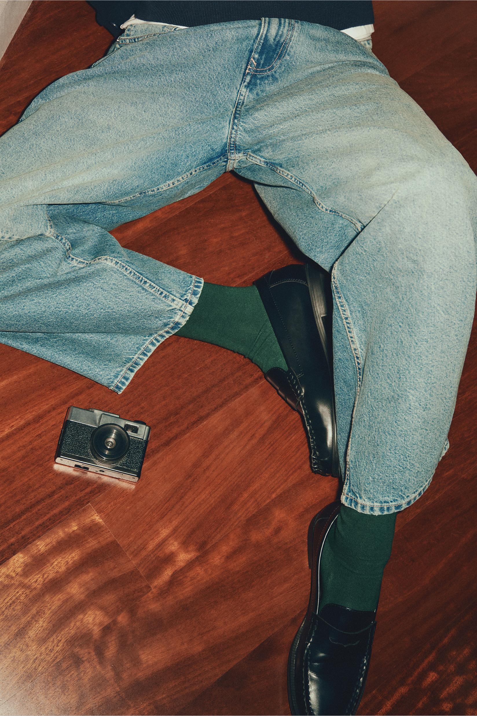 Gathered loafers — BLACK
