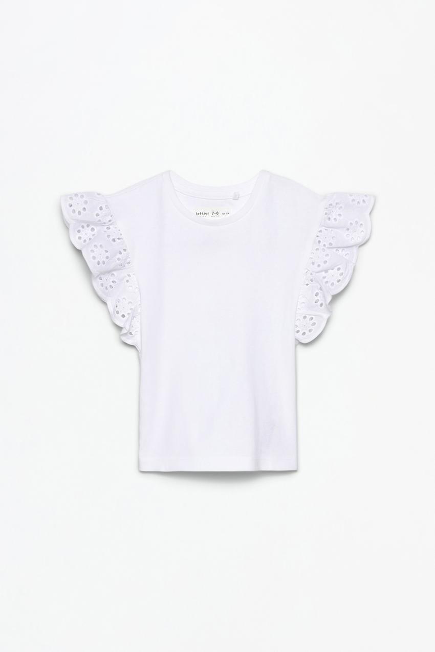 Camiseta Blanca Volantes Niña Camisetas Para Niñas De Años