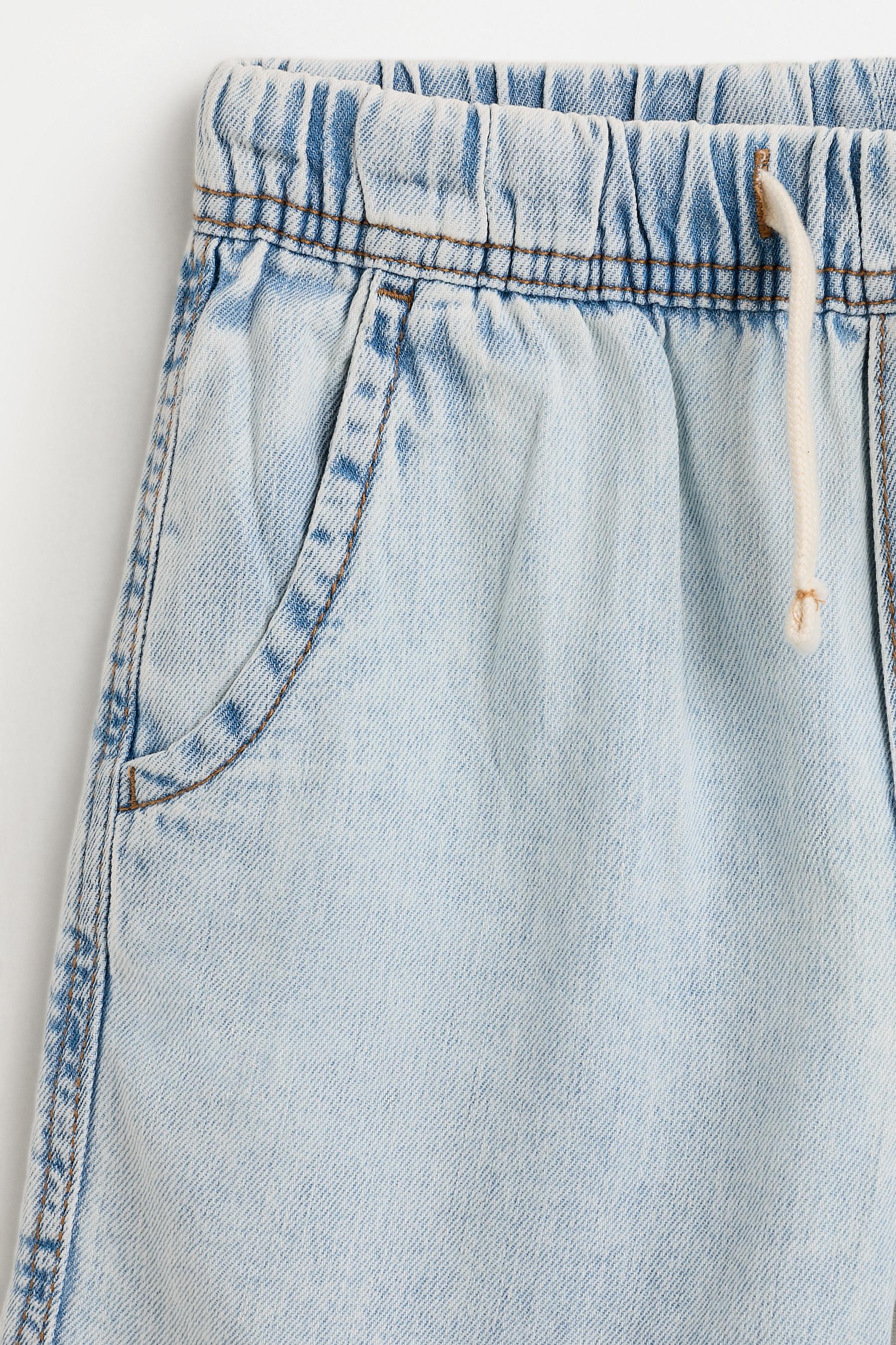 Denim jogger Bermuda shorts — PALE BLUE