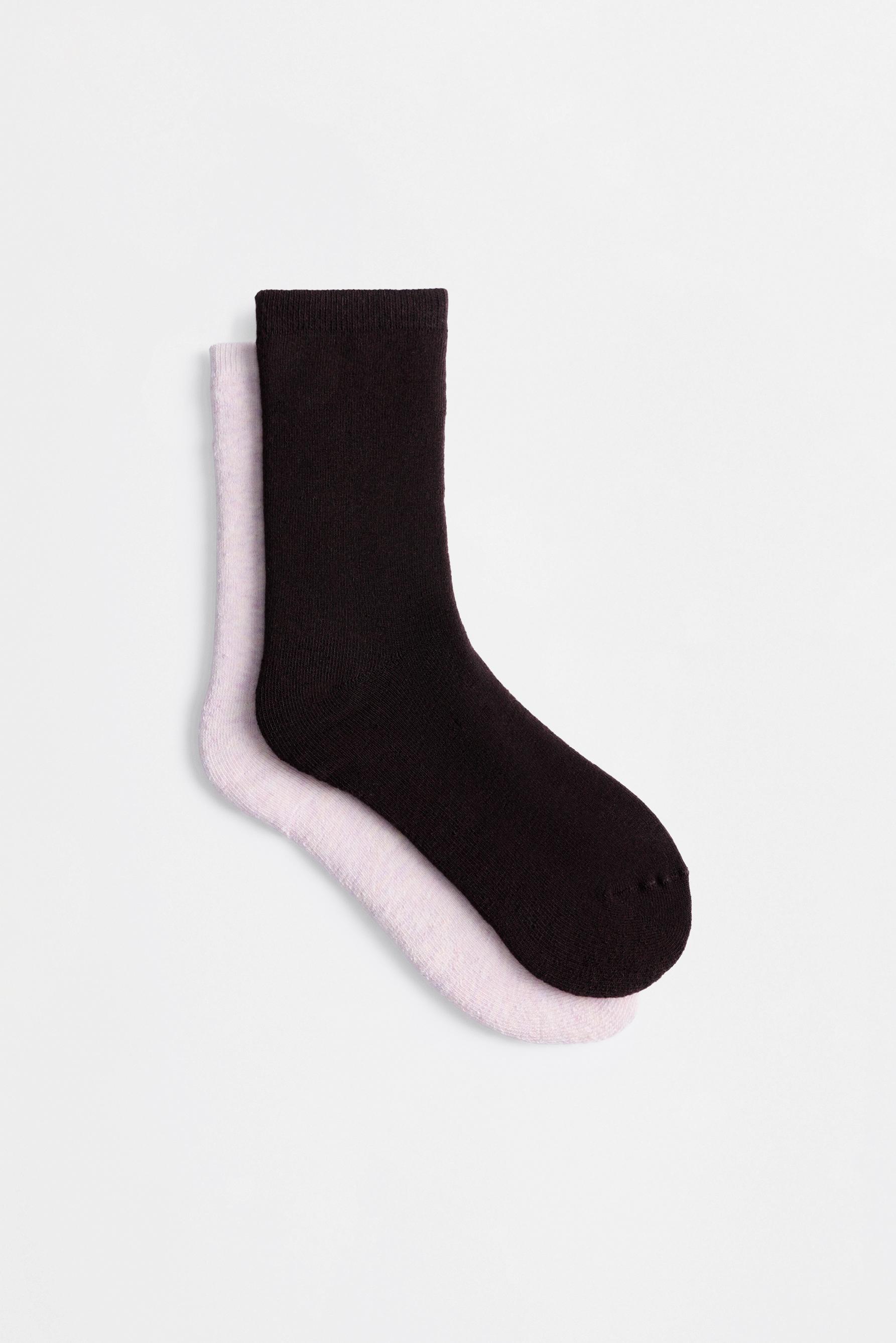 Plain long socks (Pack of 2) — CHOCOLATE