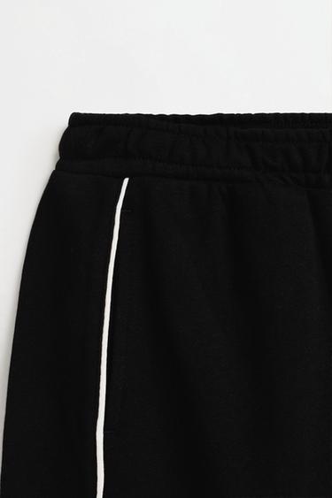Wide-leg tracksuit trousers with contrast trim — BLACK 7
