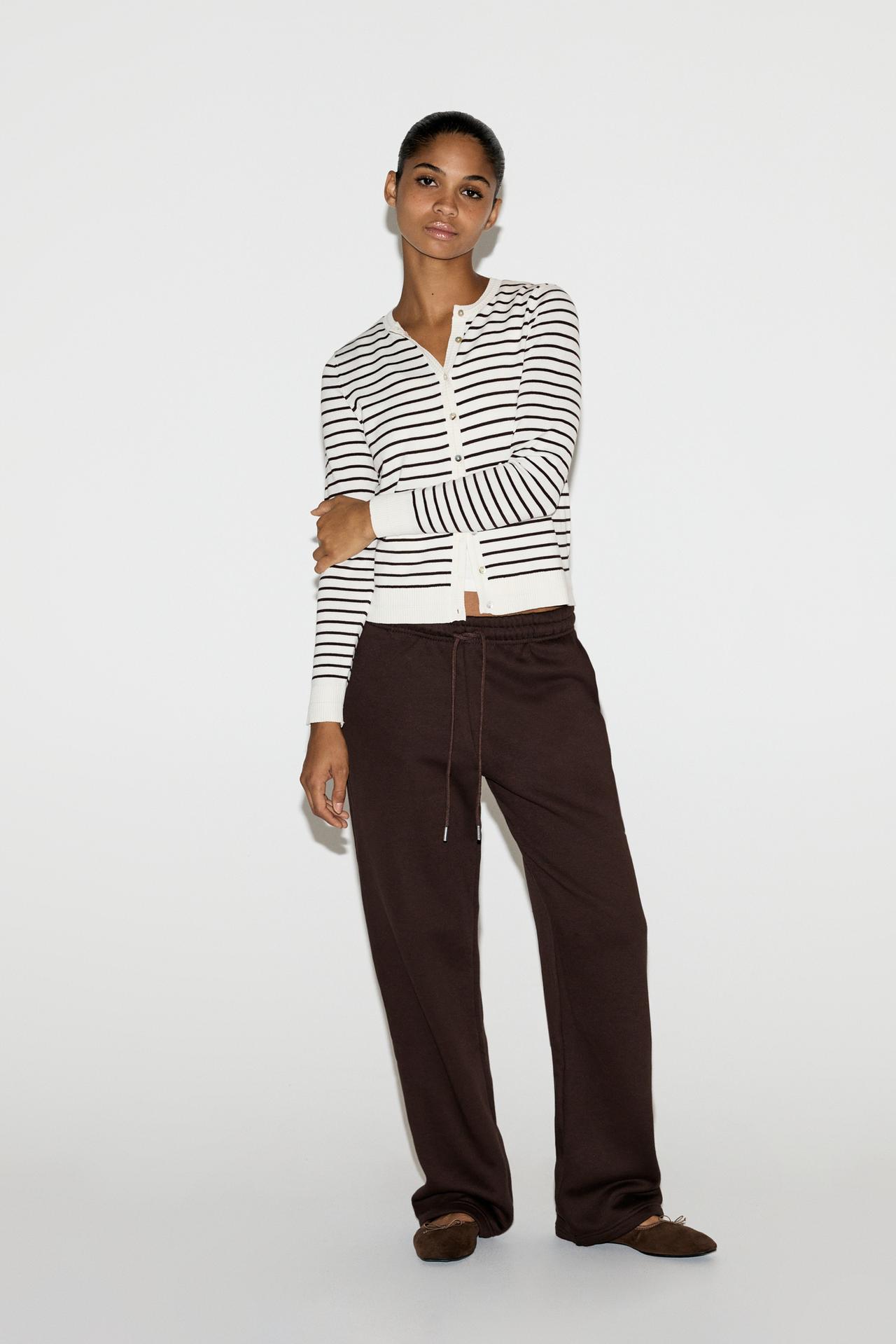 Basic straight tracksuit trousers — CHOCOLATE