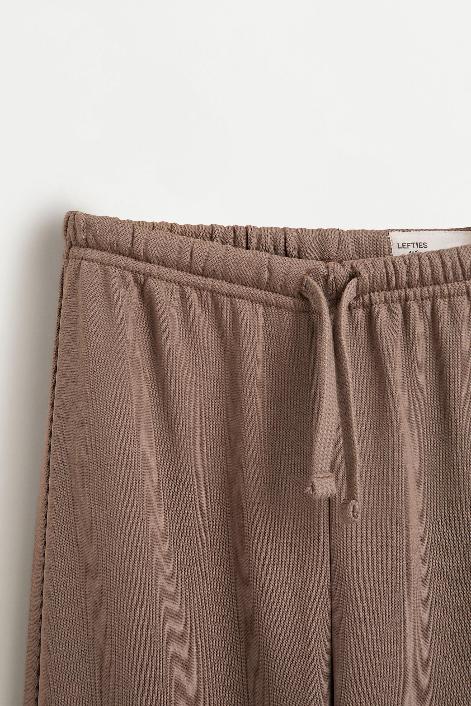 Wide-leg plush trousers — TAUPE BROWN