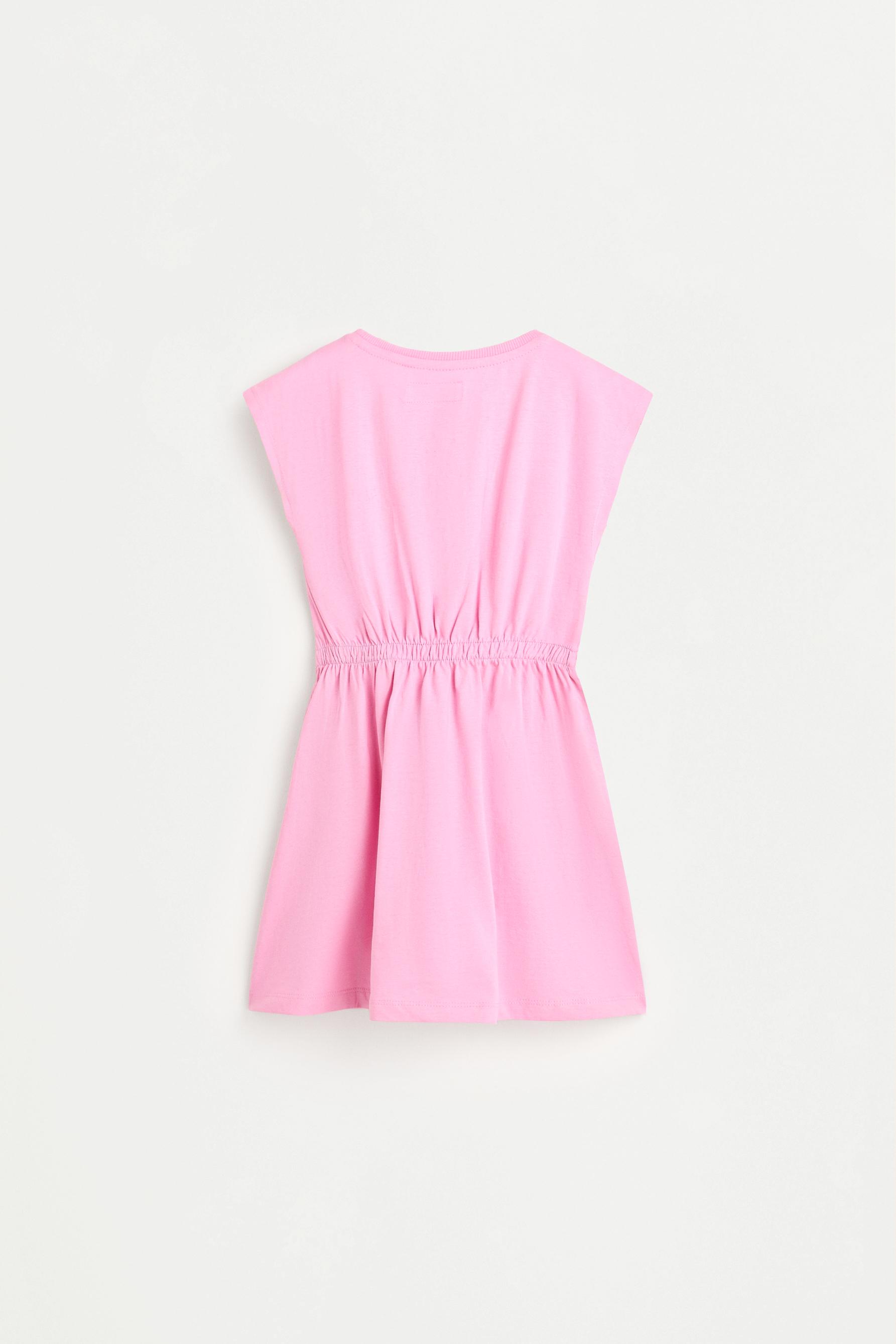 Dress with elasticated waist — FUCHSIA
