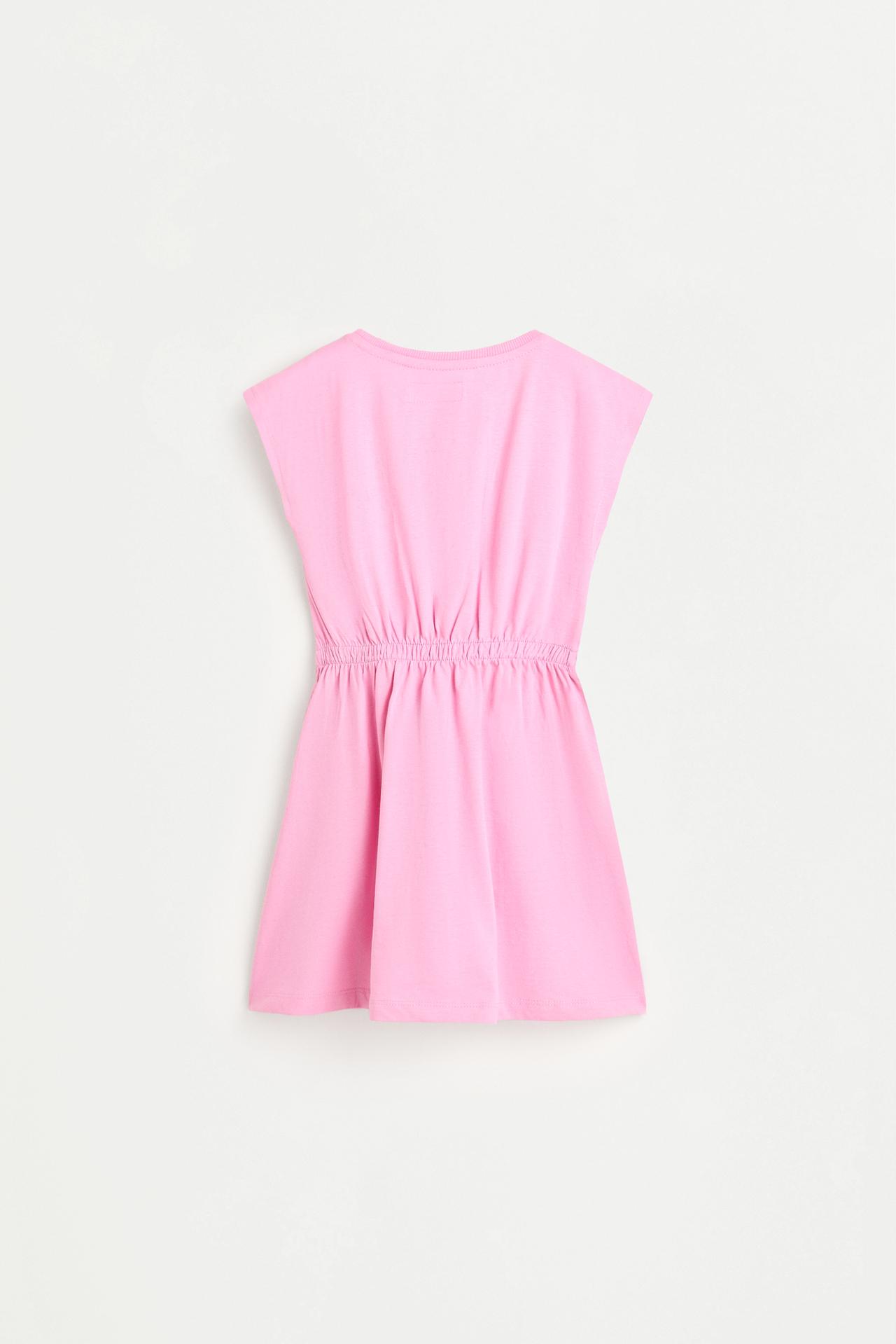 Dress with elasticated waist — FUCHSIA