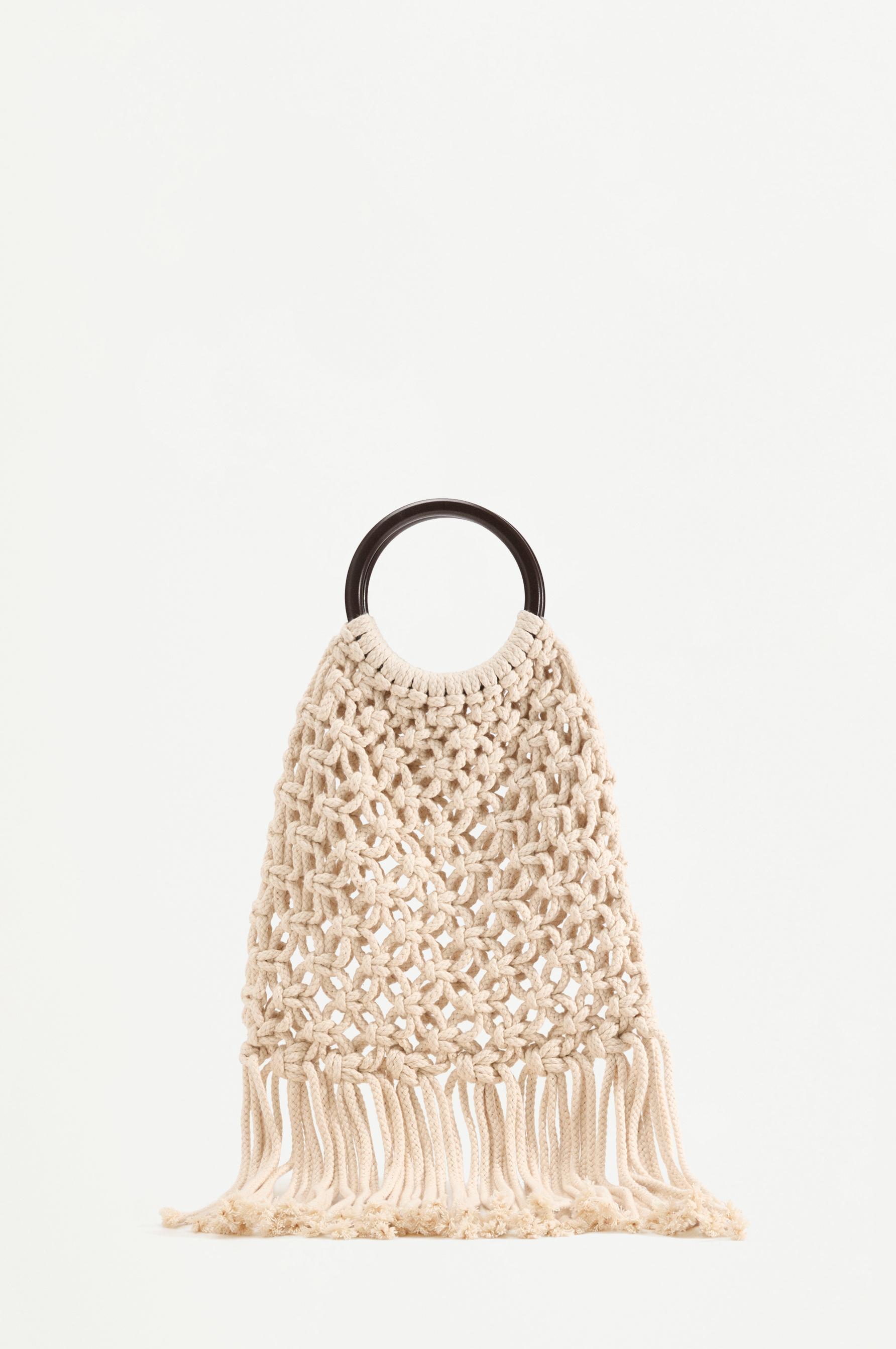 Macramé handbag — ECRU