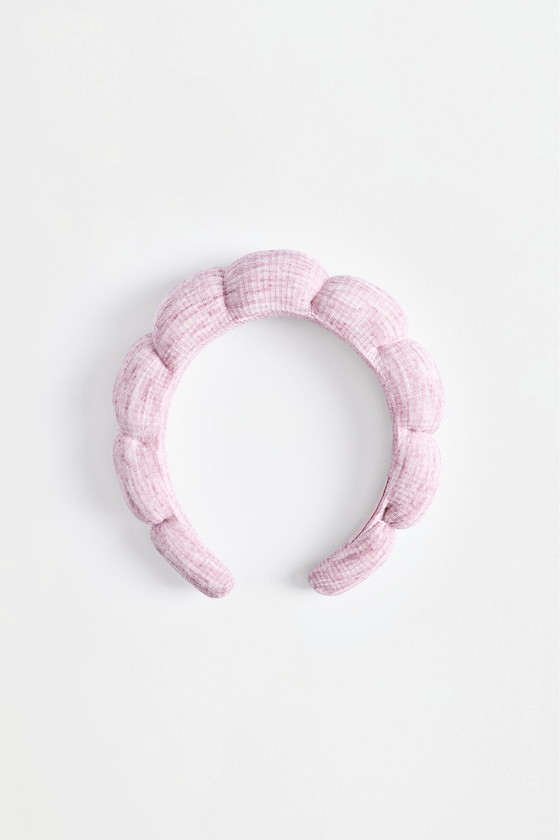Ribbed skincare headband — PASTEL PINK