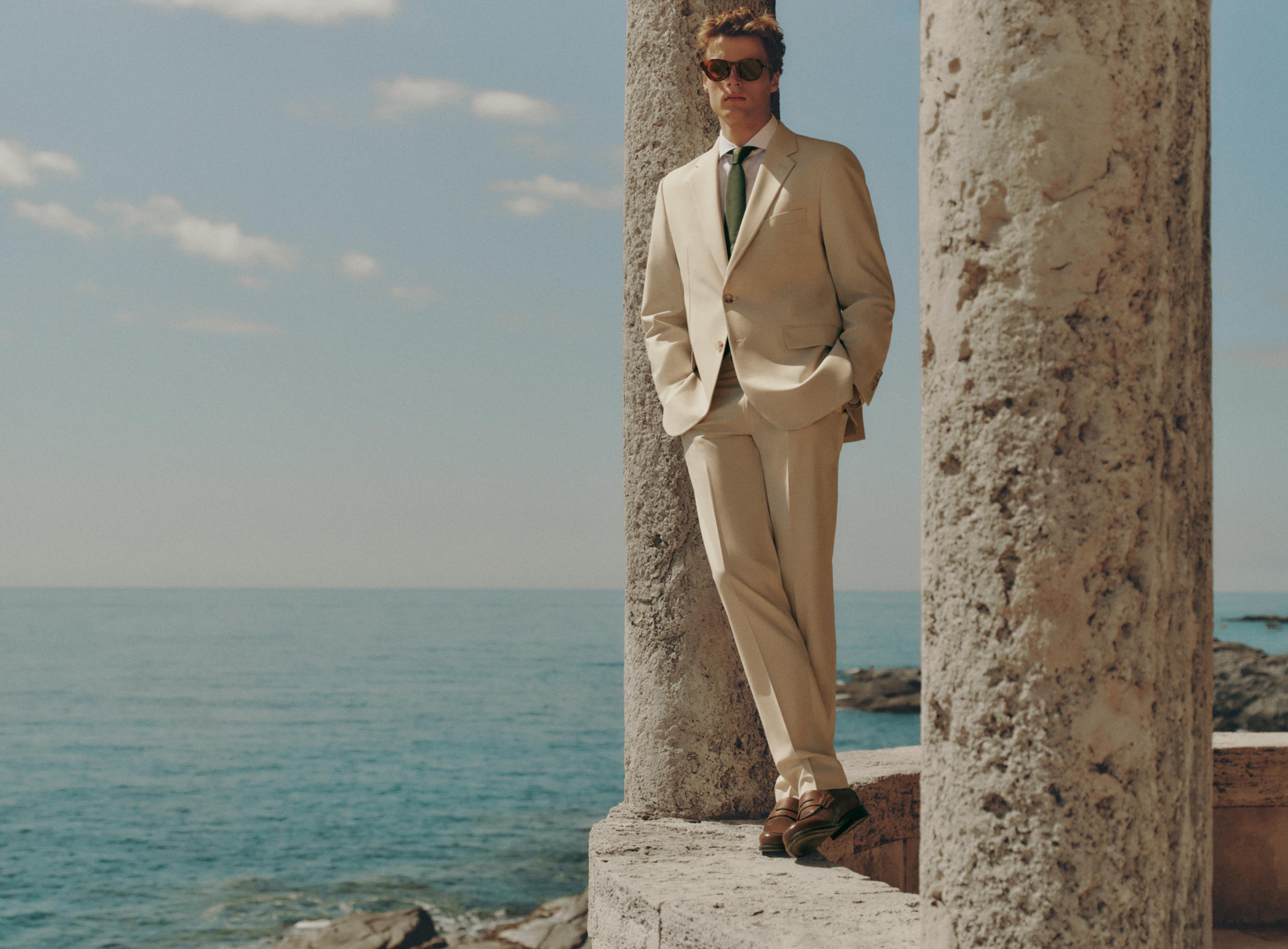 Slim fit suit trousers — OFF WHITE