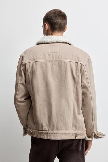 Shearling collar jacket — PALE OCHRE 4