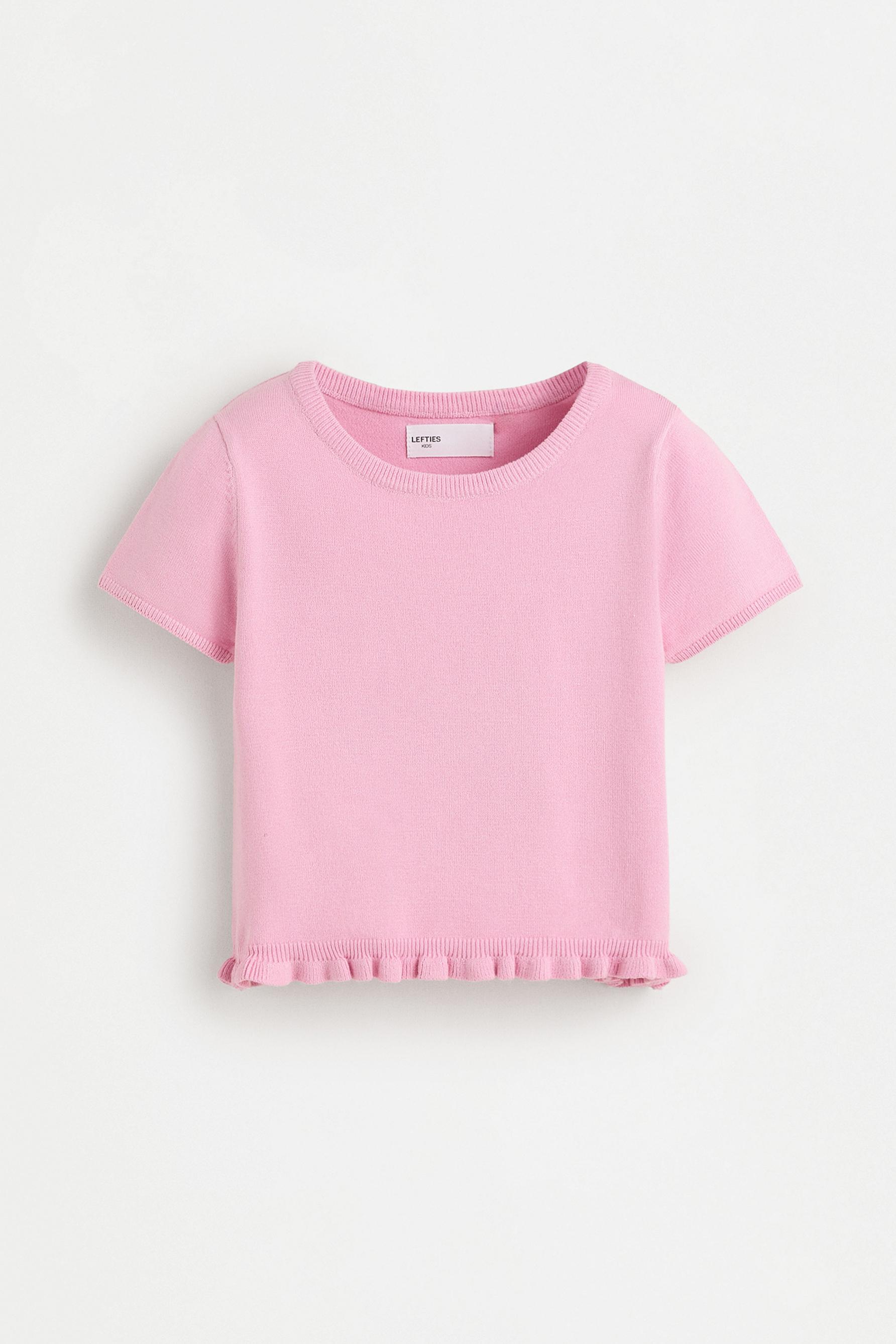 Ruffled hem top — LILAC PINK