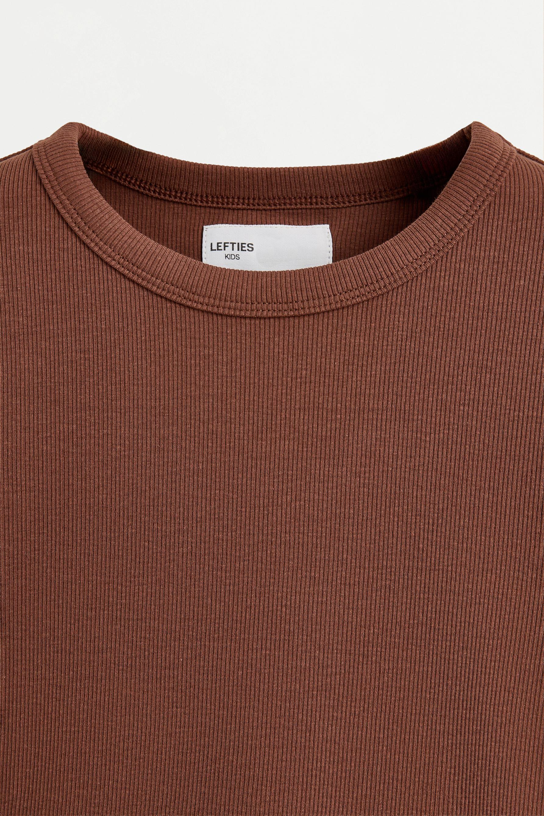 Ribbed T-shirt — CHOCOLATE
