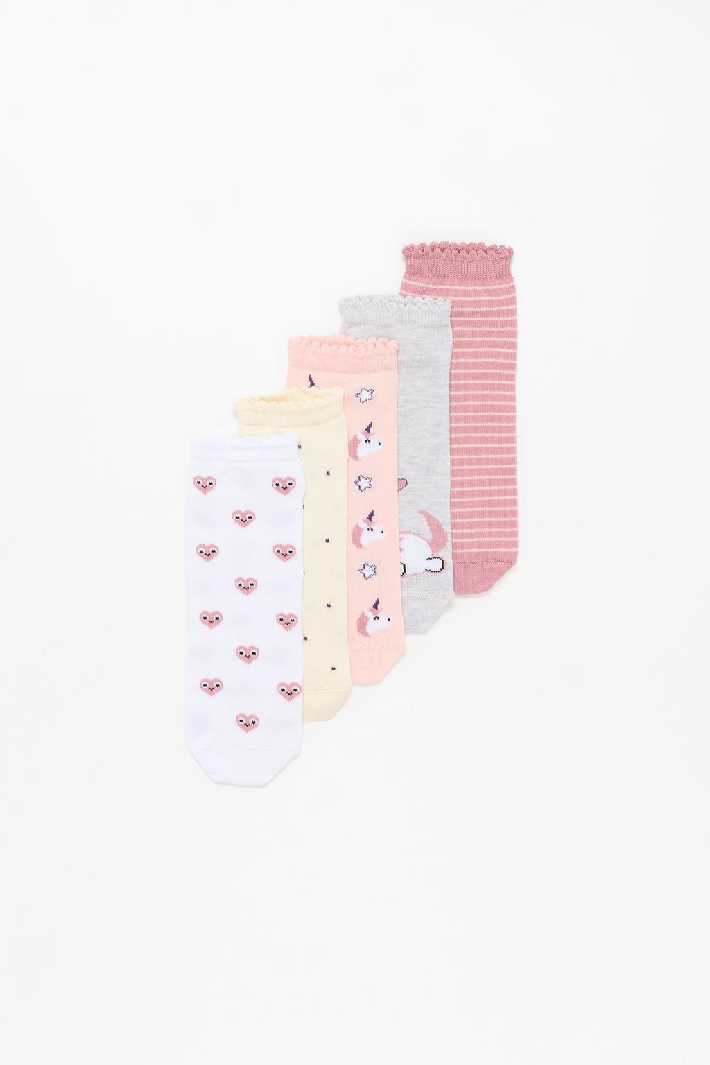 5-pack of unicorn ankle socks