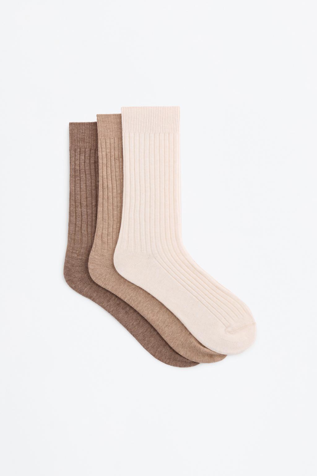 Pack 3 calcetines super largos canalé