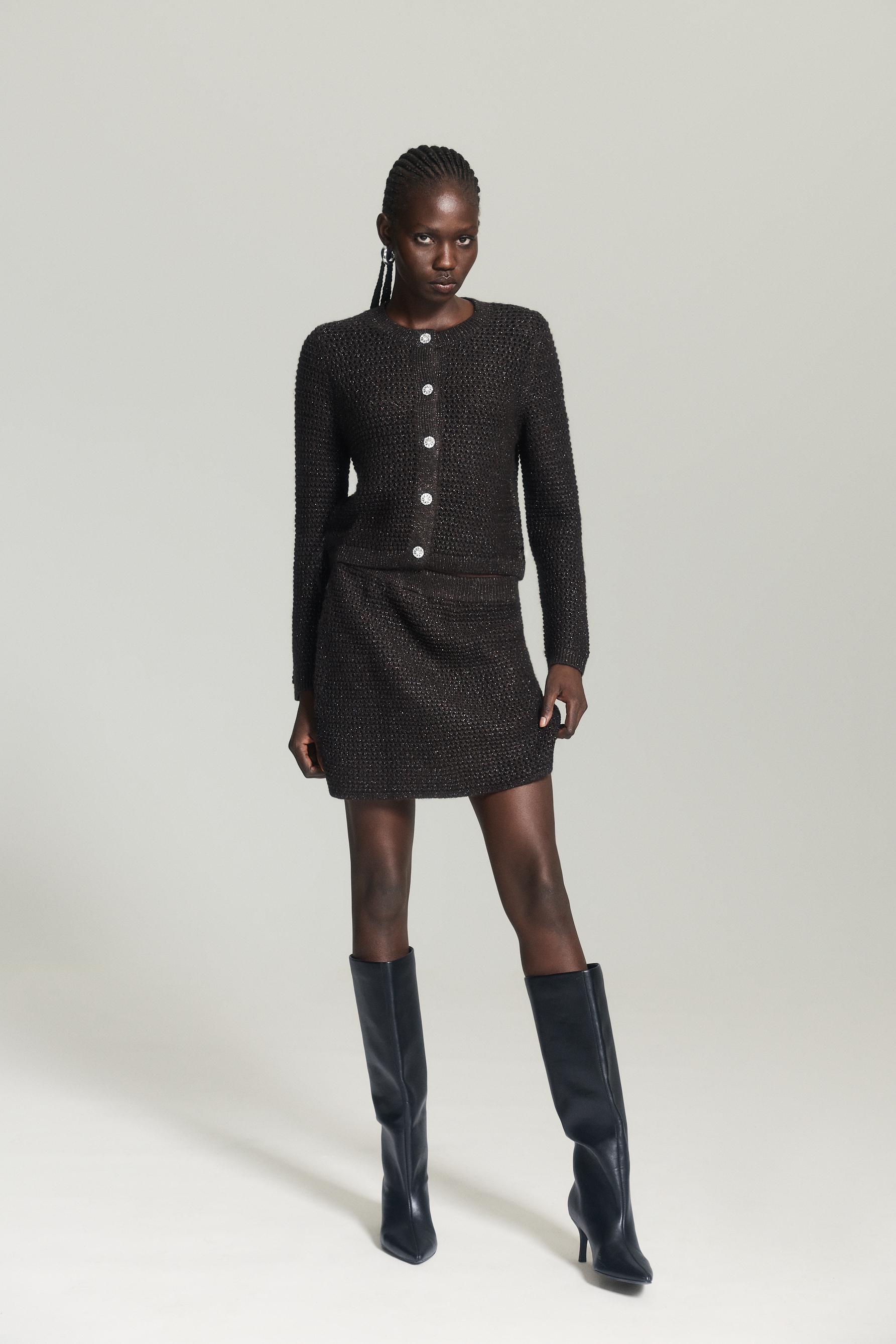 Falda punto metalizado