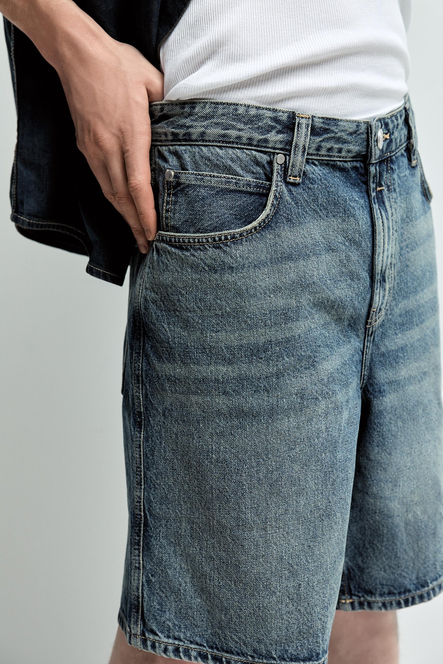 Straight denim Bermuda shorts — ROYAL BLUE