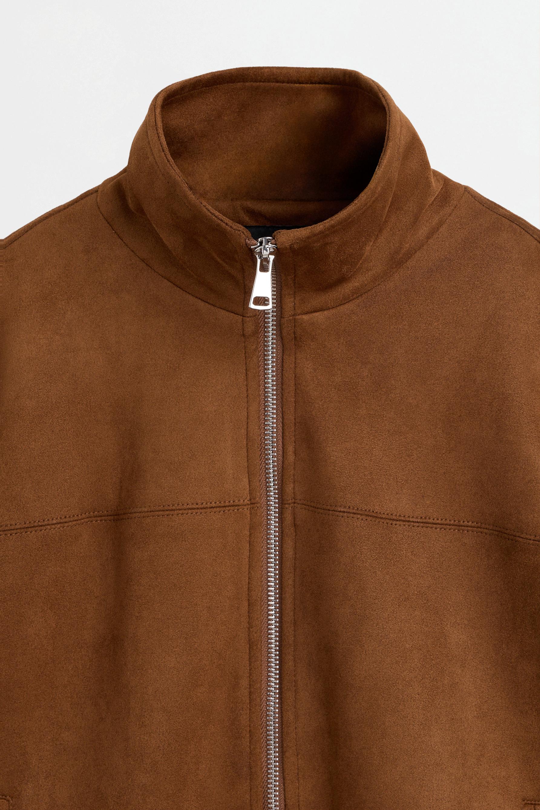 Faux suede jacket — BRANDY