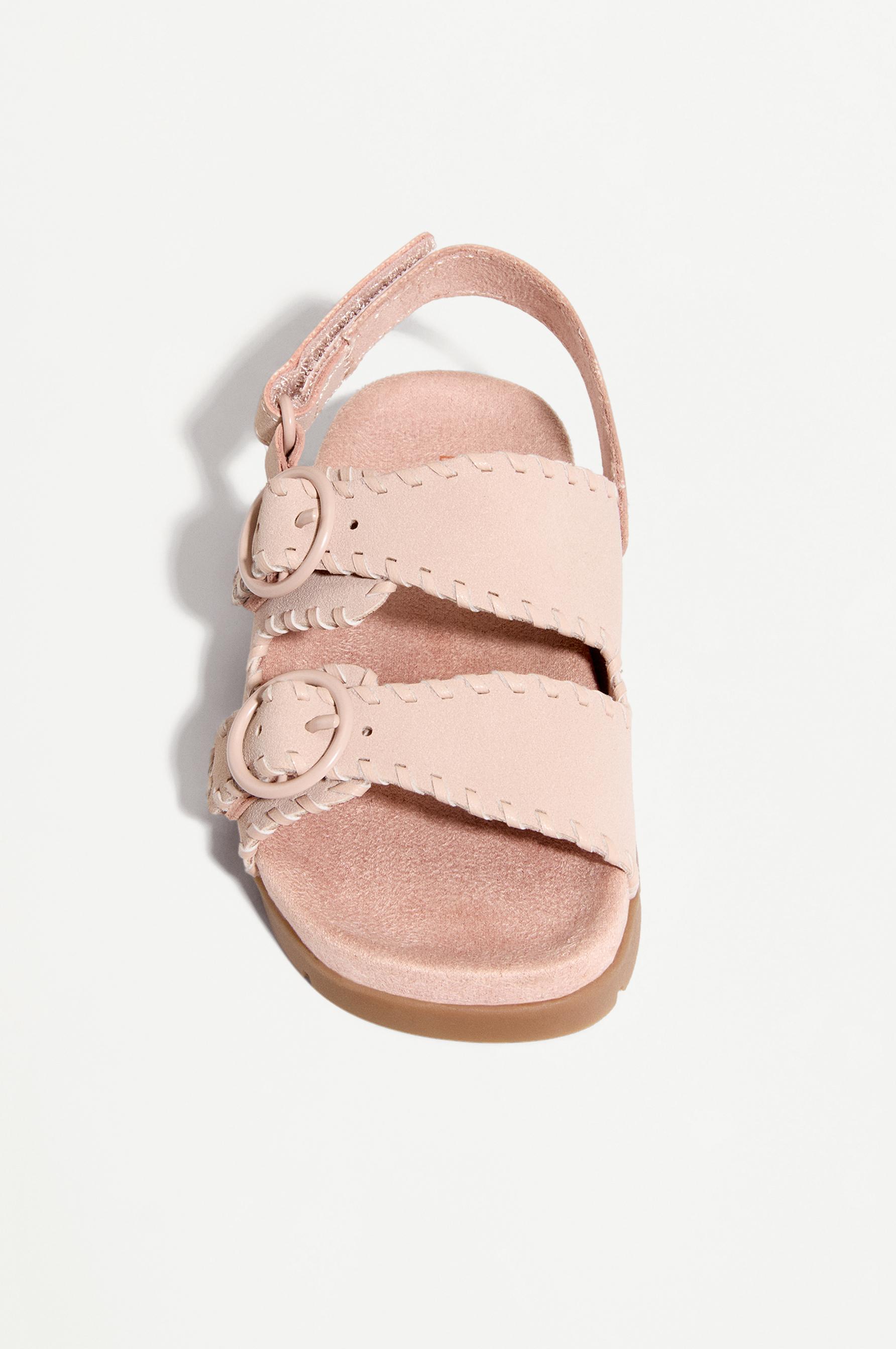 COMFORT BUCKLE SANDALS — PALE PINK