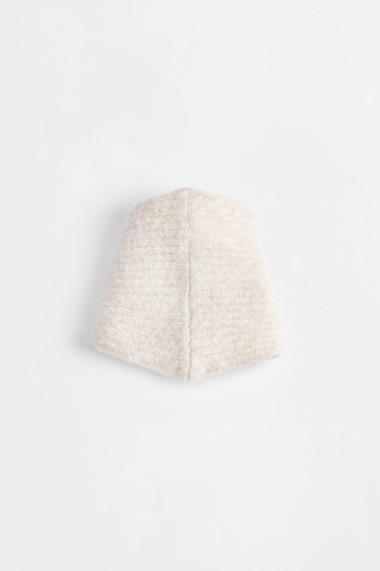 Ribbed knit snood — BEIGE
