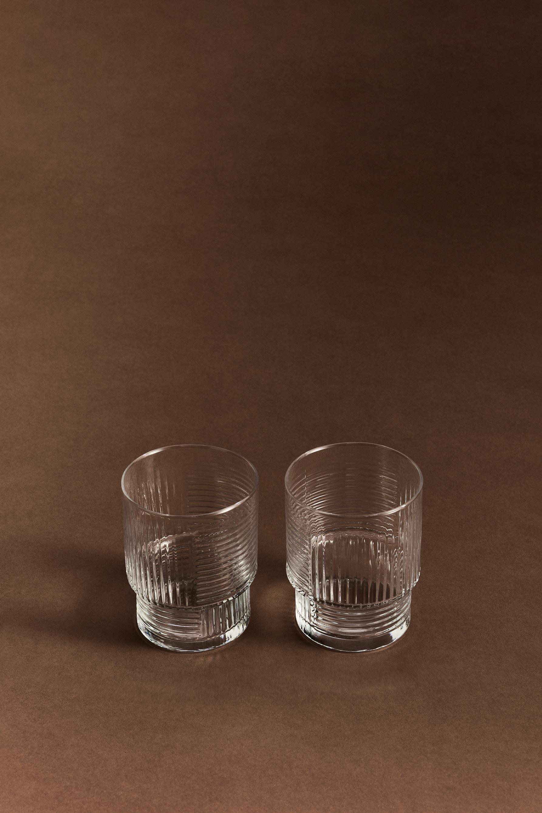 Pack 2 vasos grabados apilables 325 ml