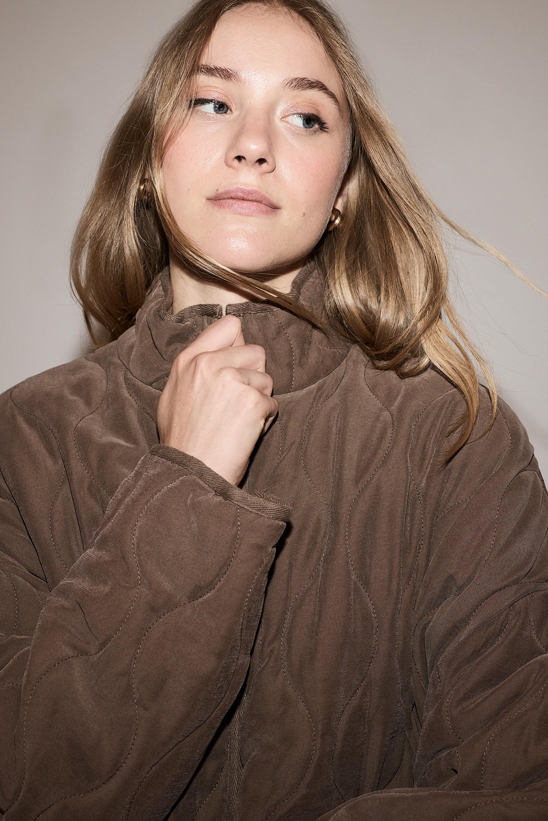 Quilted jacket — PALE BROWN
