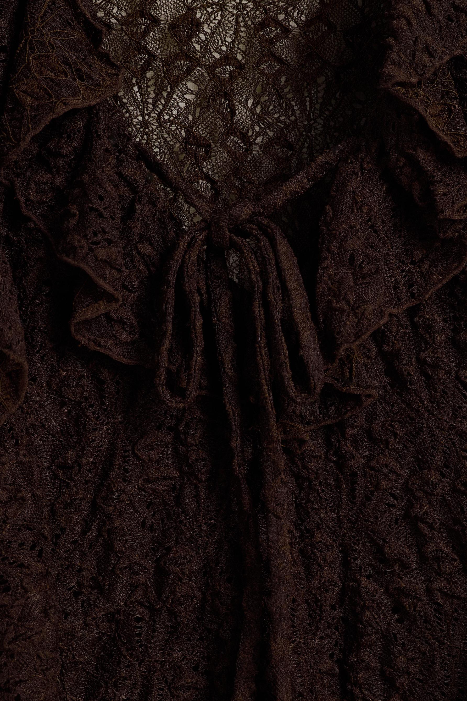 Ruffle lace top — CHOCOLATE