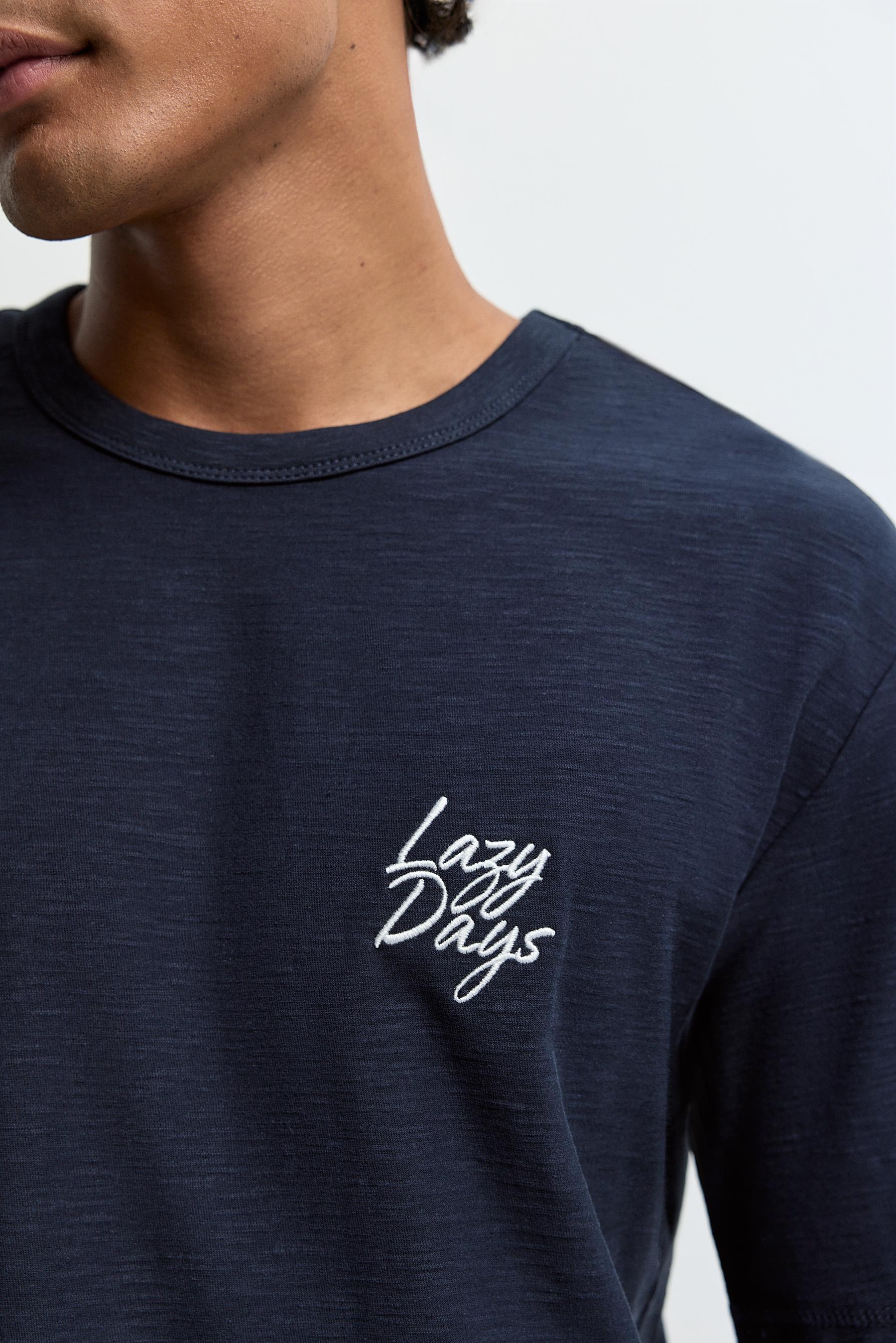 Embroidered short pyjamas — NAVY