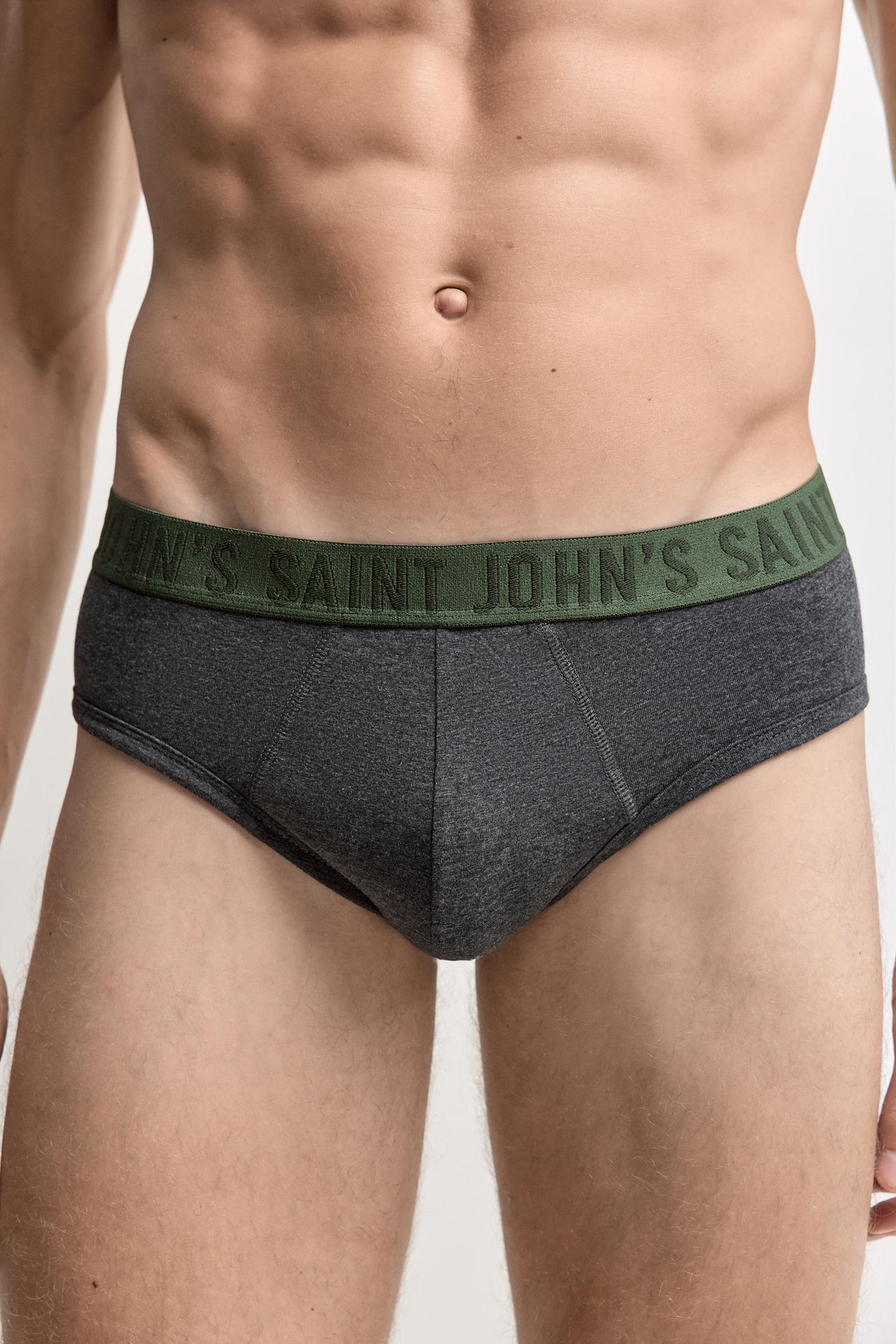 Text-Detail Briefs (Pack of 5) — GREEN