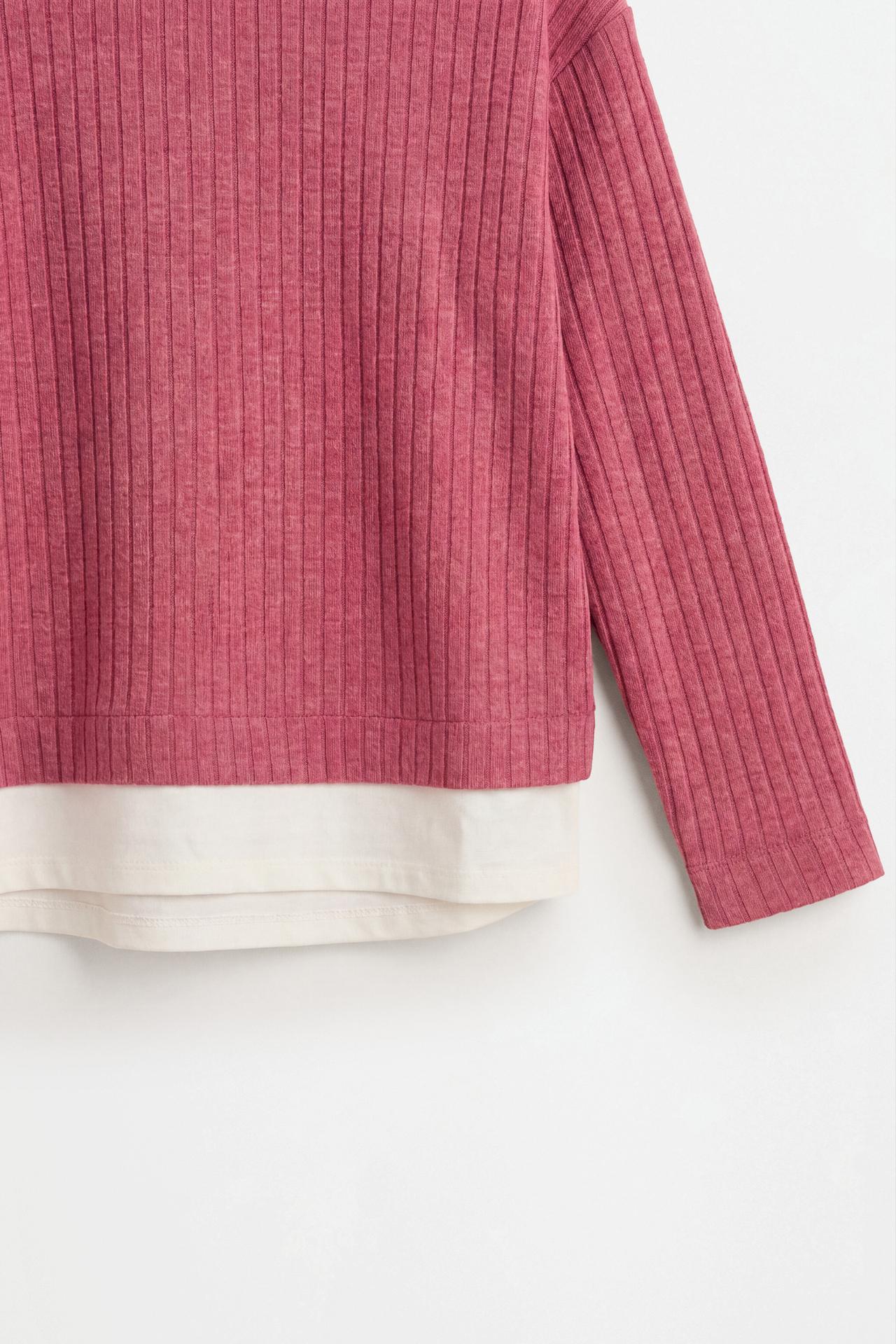 Ribbed knit sweater and trousers co-ord — PINK