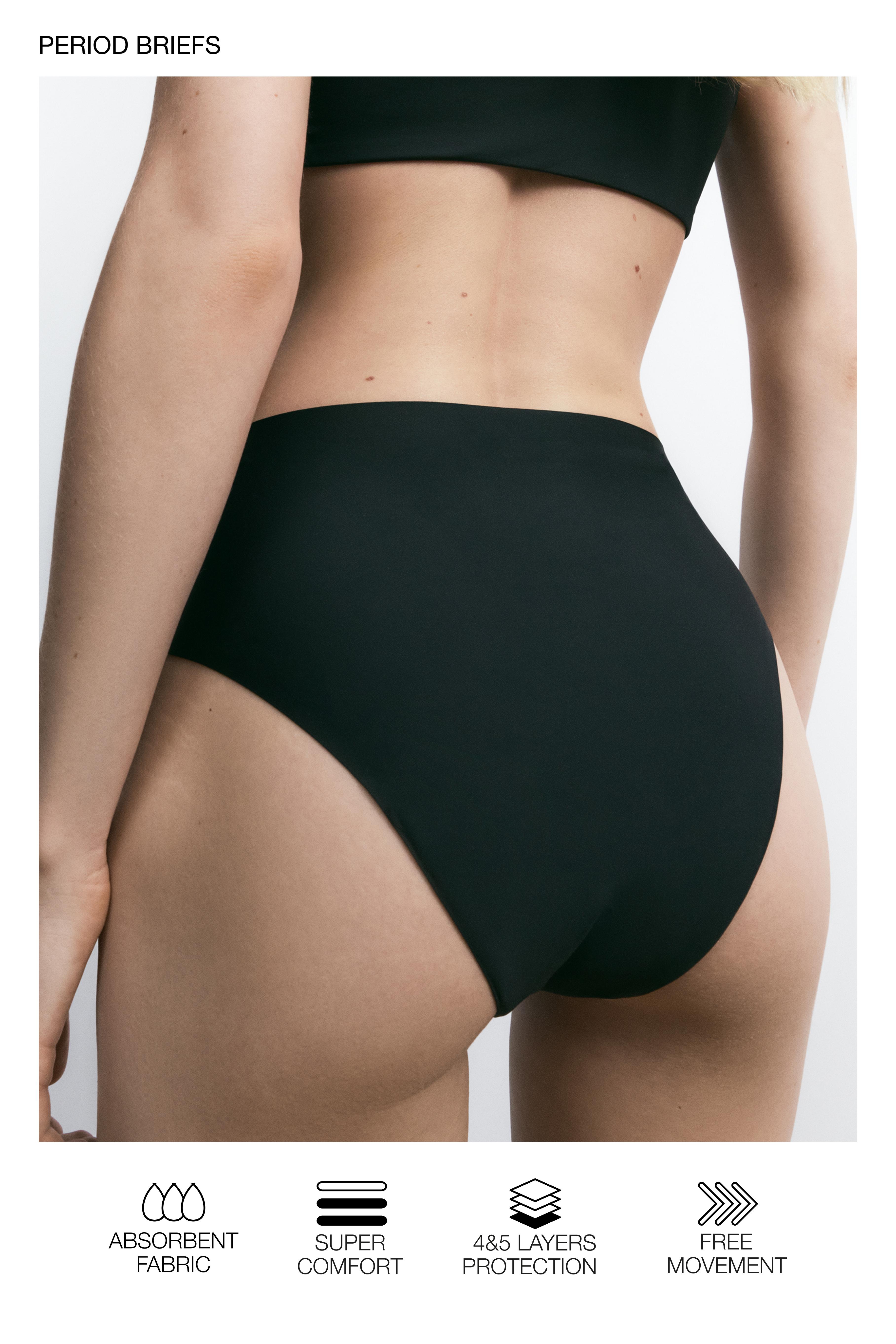 2-pack of period briefs — BLACK