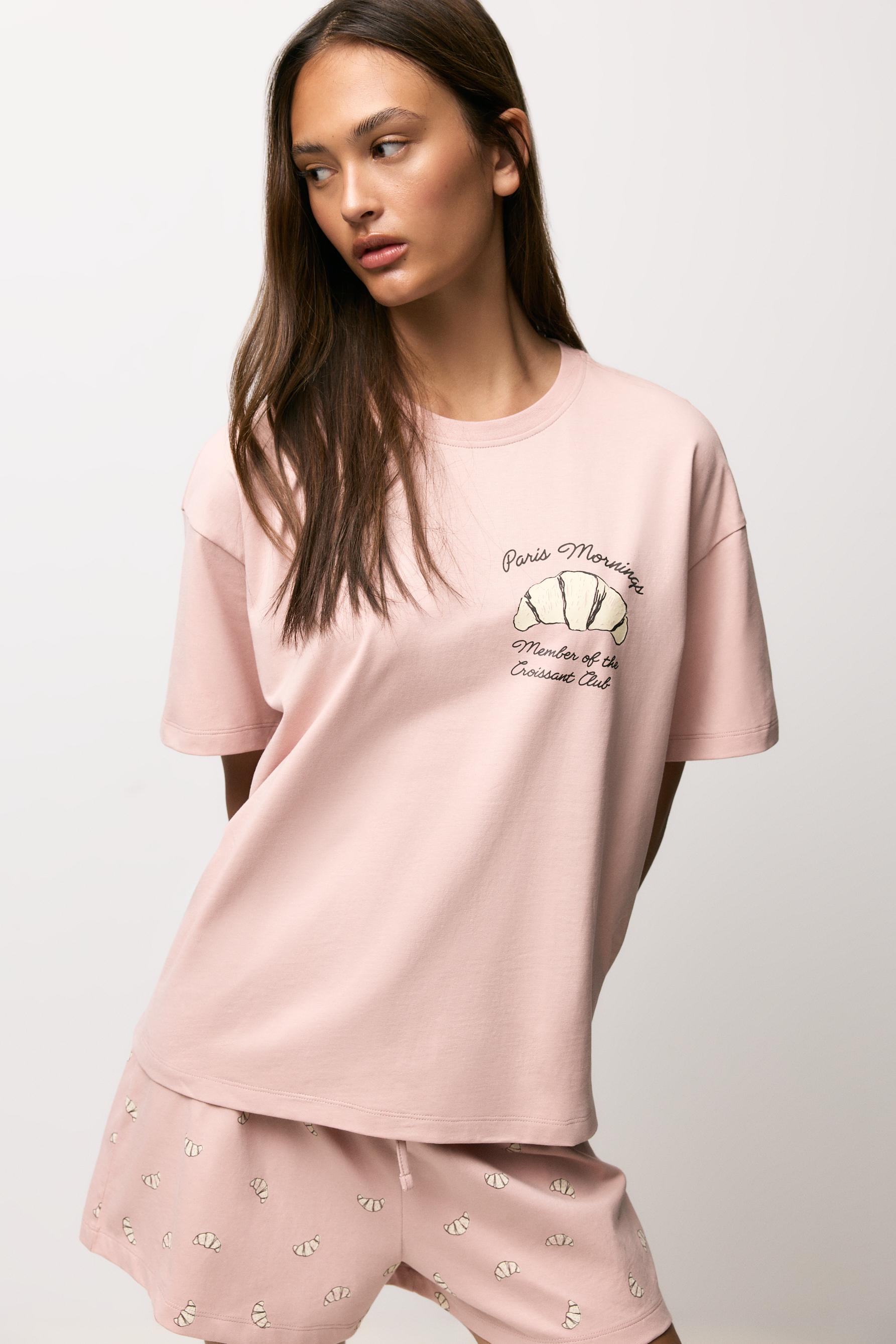 Printed short pyjamas — PASTEL PINK