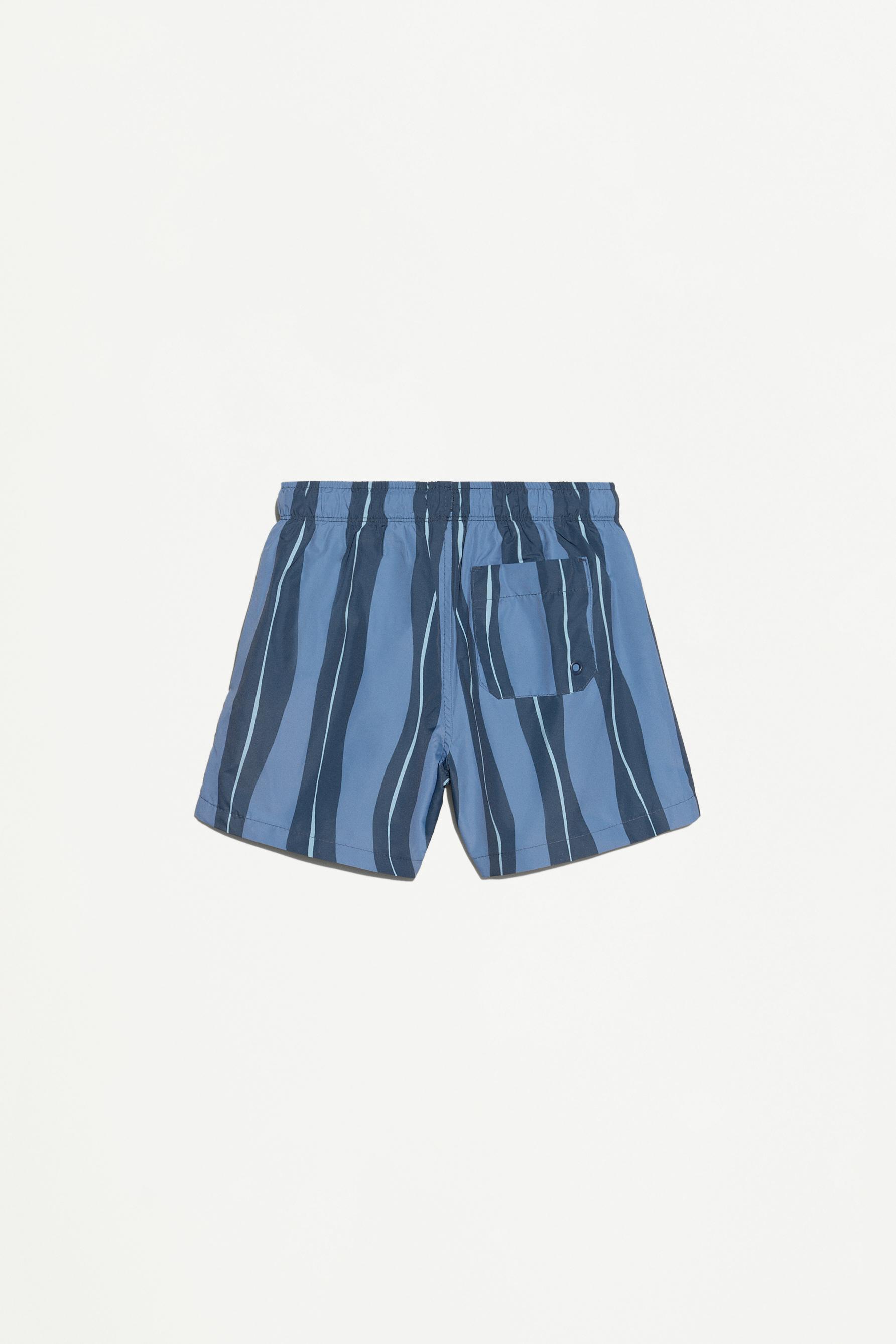 Printed Swim Trunks — FADED BLUE