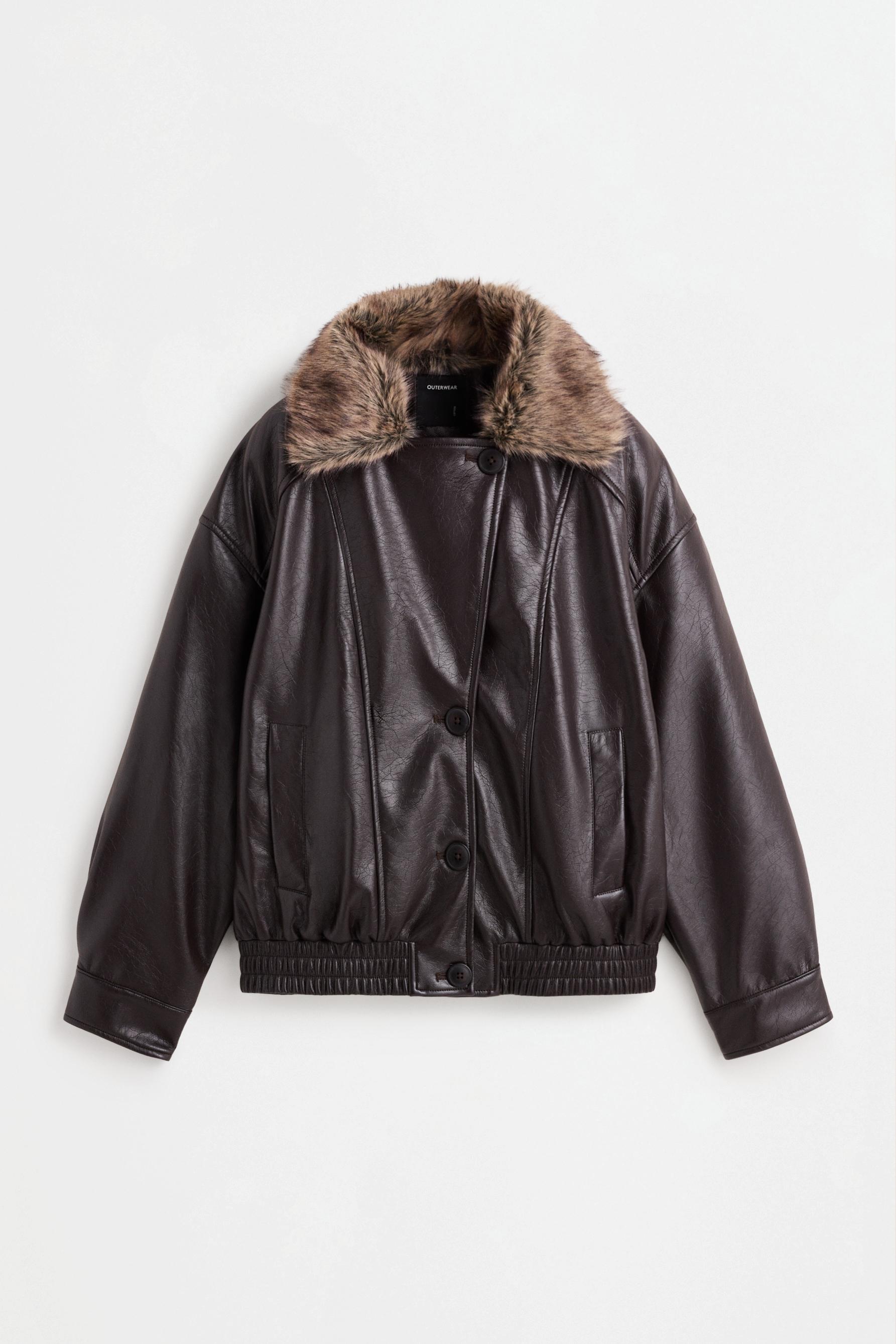 Bomber oversize cuello pelo