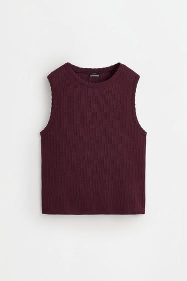 Textured tank top — WINE 6