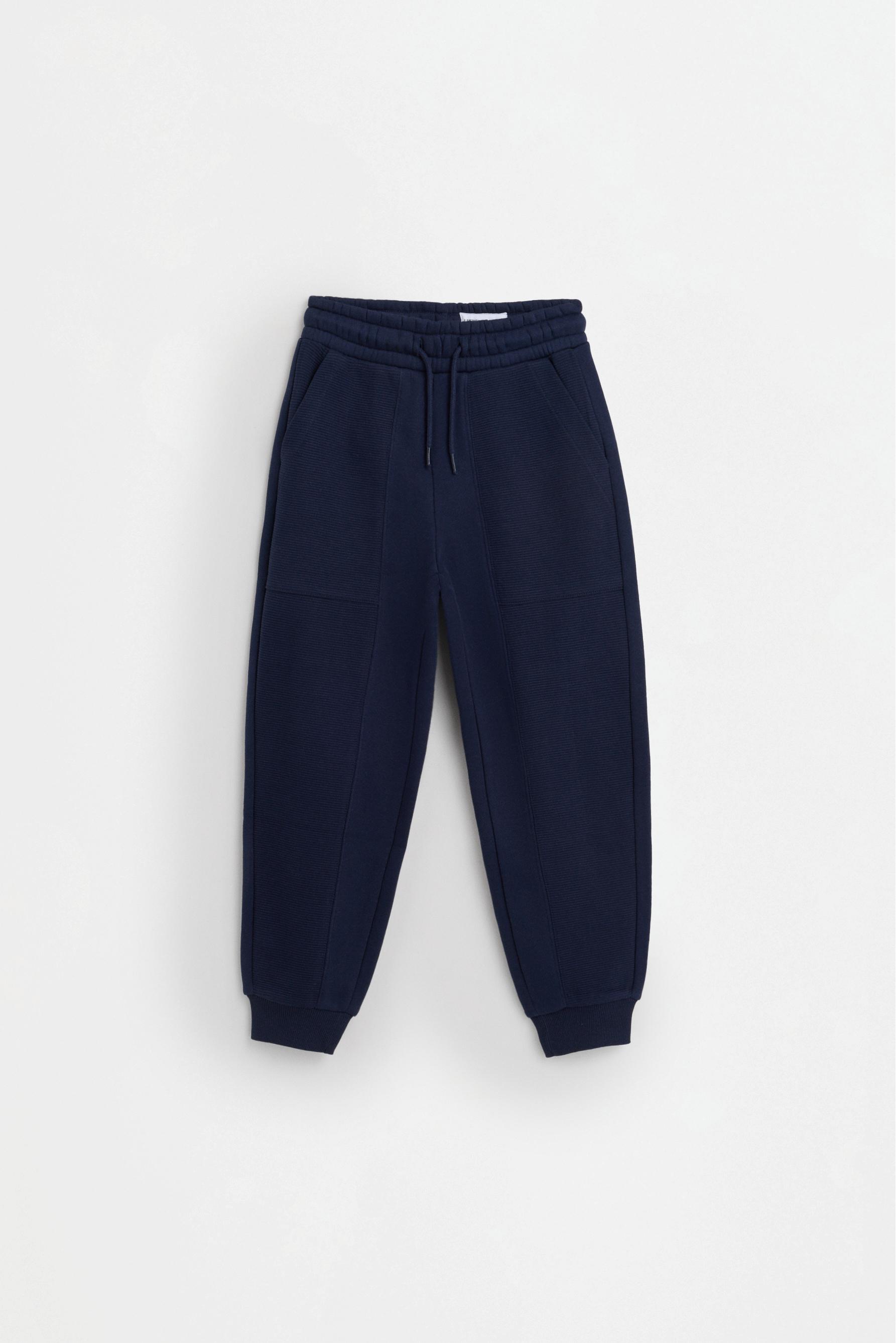 Ottoman plush joggers — NAVY