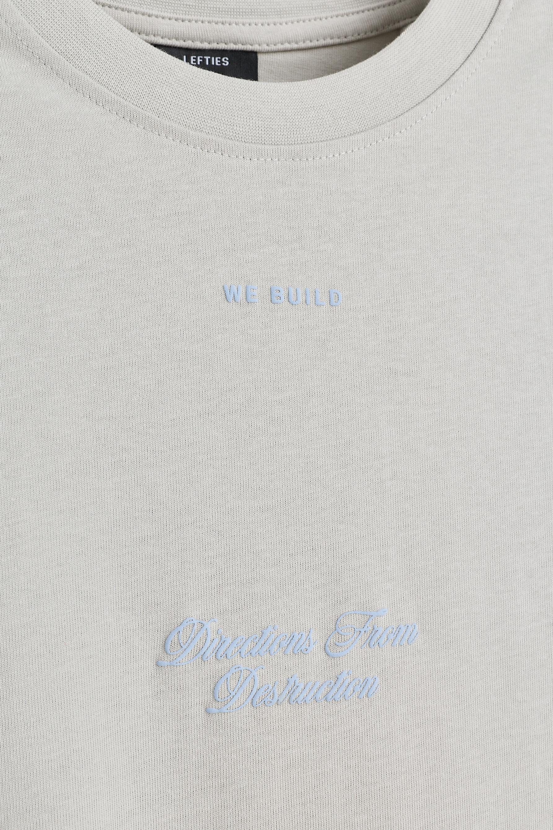 Oversize printed T-shirt — PALE GREY