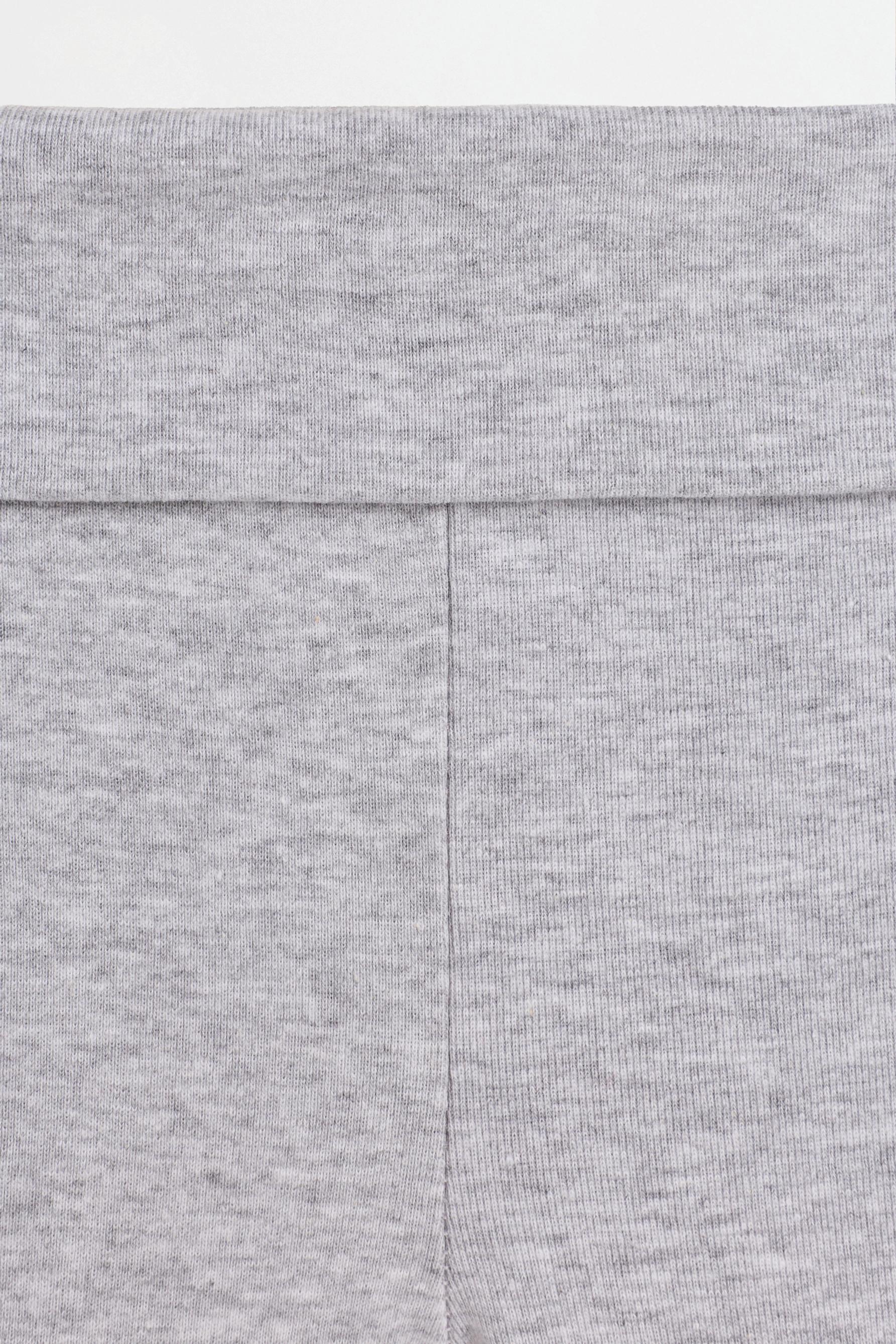 Bell bottom leggings with fold-over waist — GREY MARL