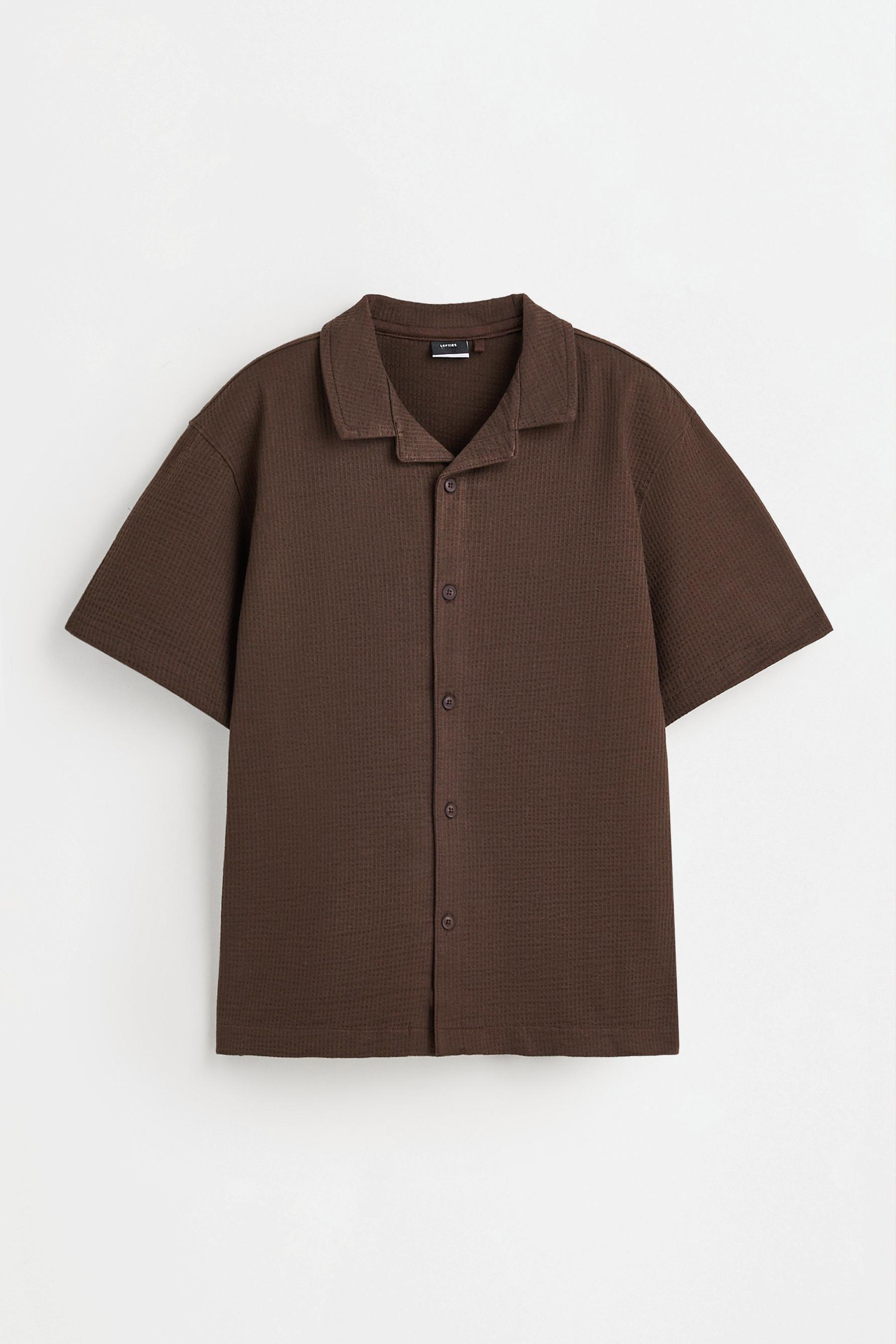 Seersucker shirt — CHOCOLATE