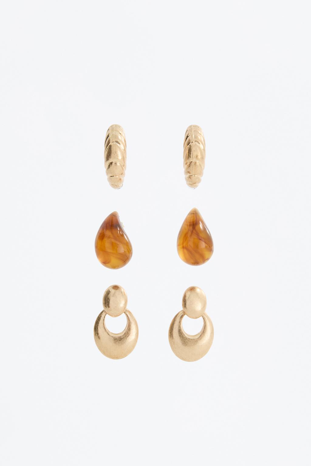 3-Pack of mismatched earrings