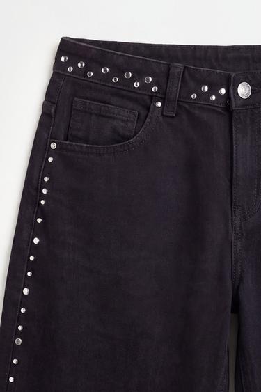 Studded barrel jeans — PALE CHARCOAL 7