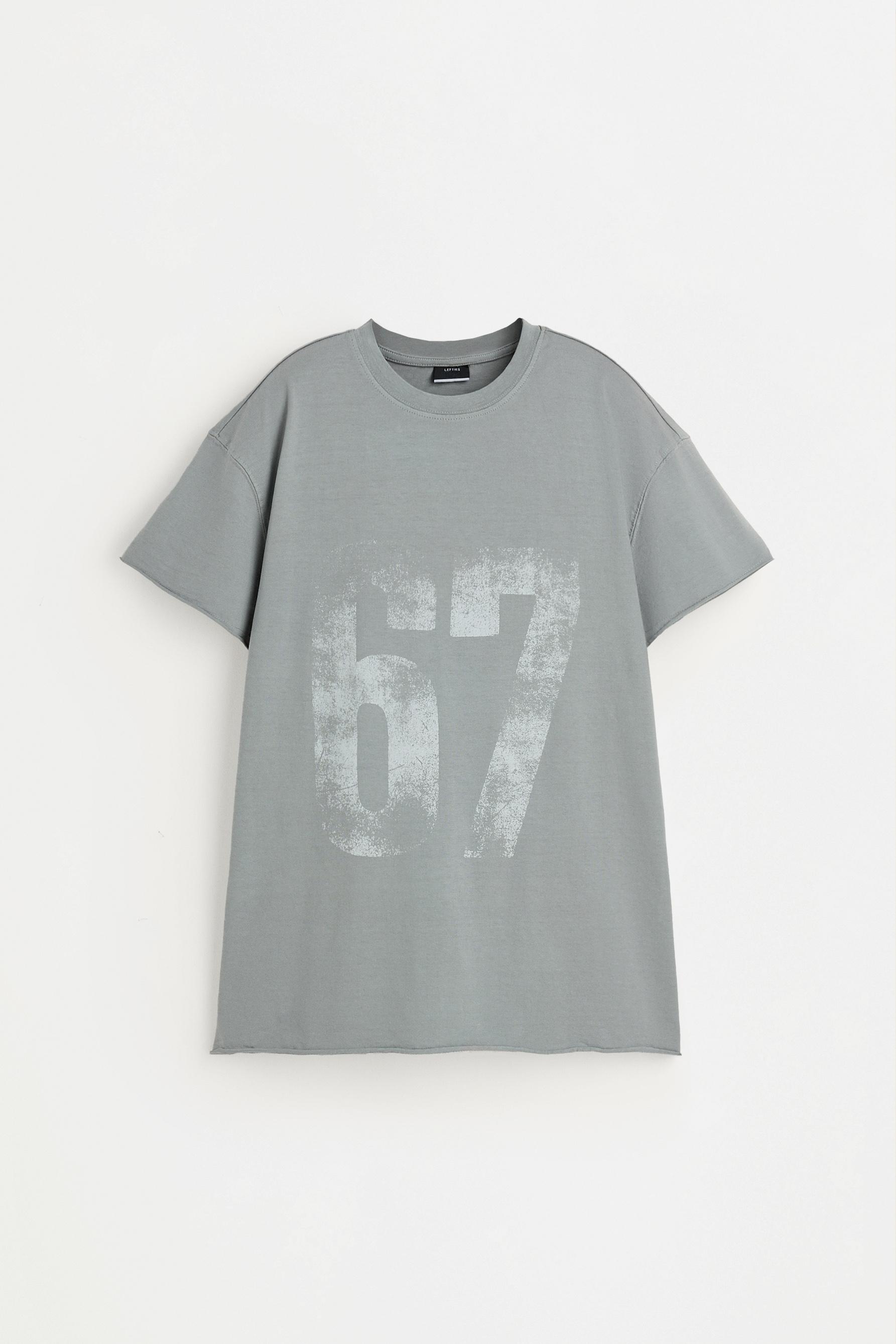 Faded effect printed T-shirt — GREY