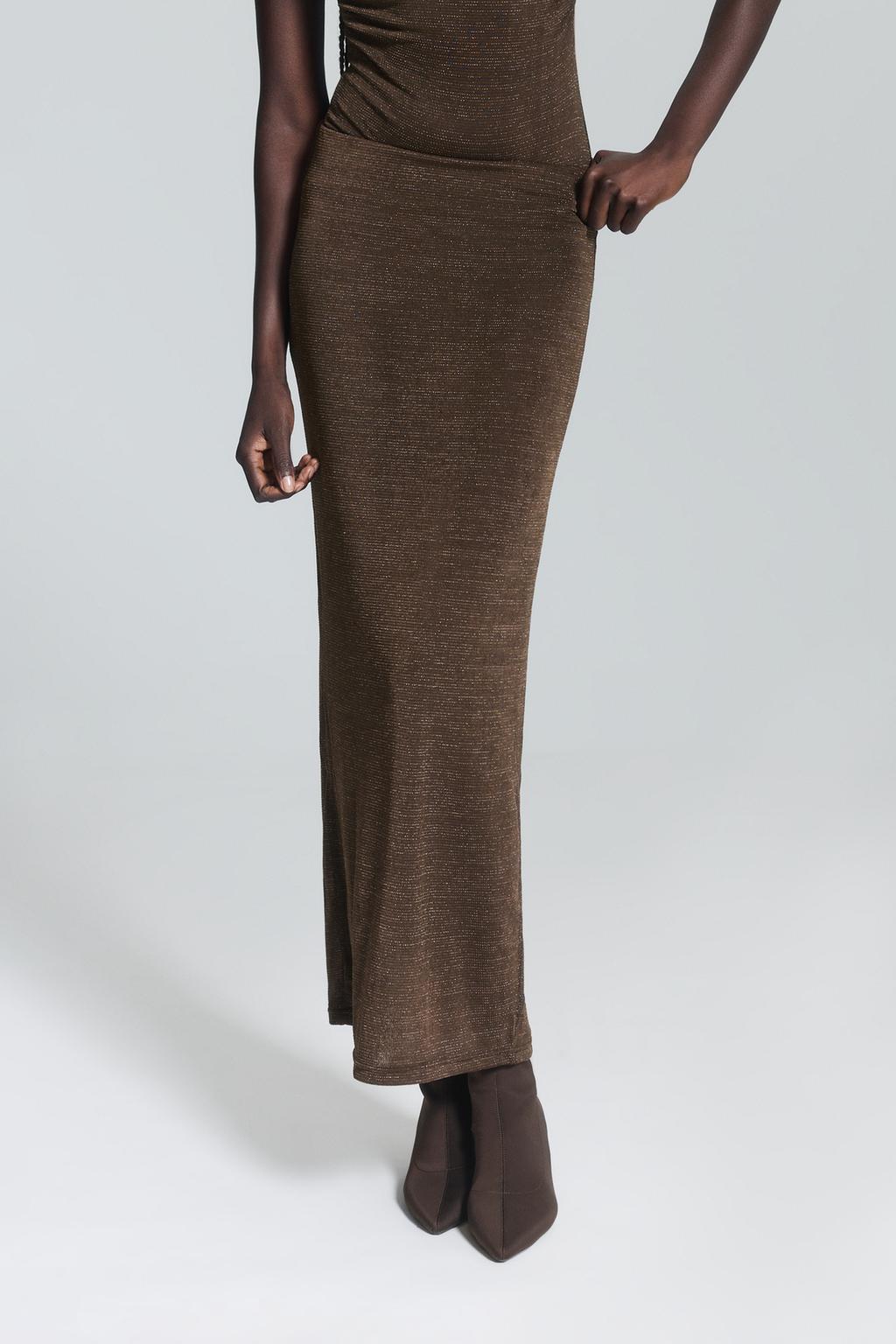 Saia midi metalizada