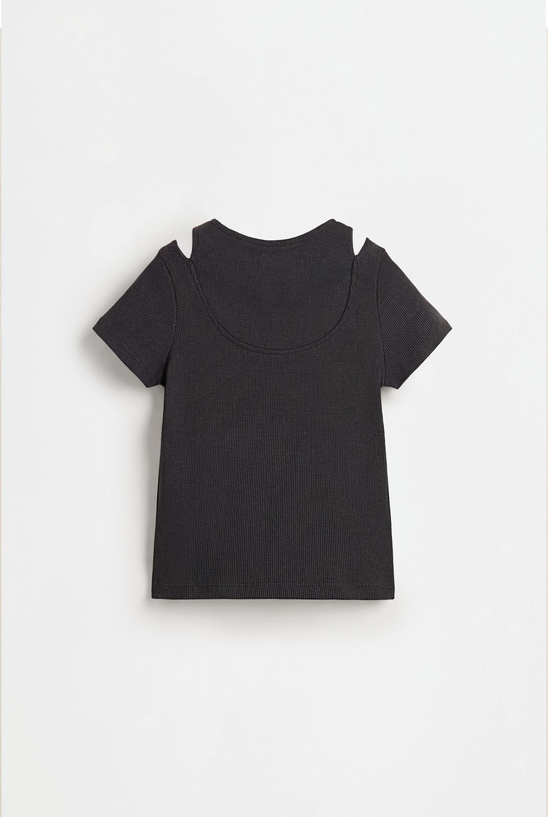 Double Ribbed T-shirt — ANTHRACITE GREY